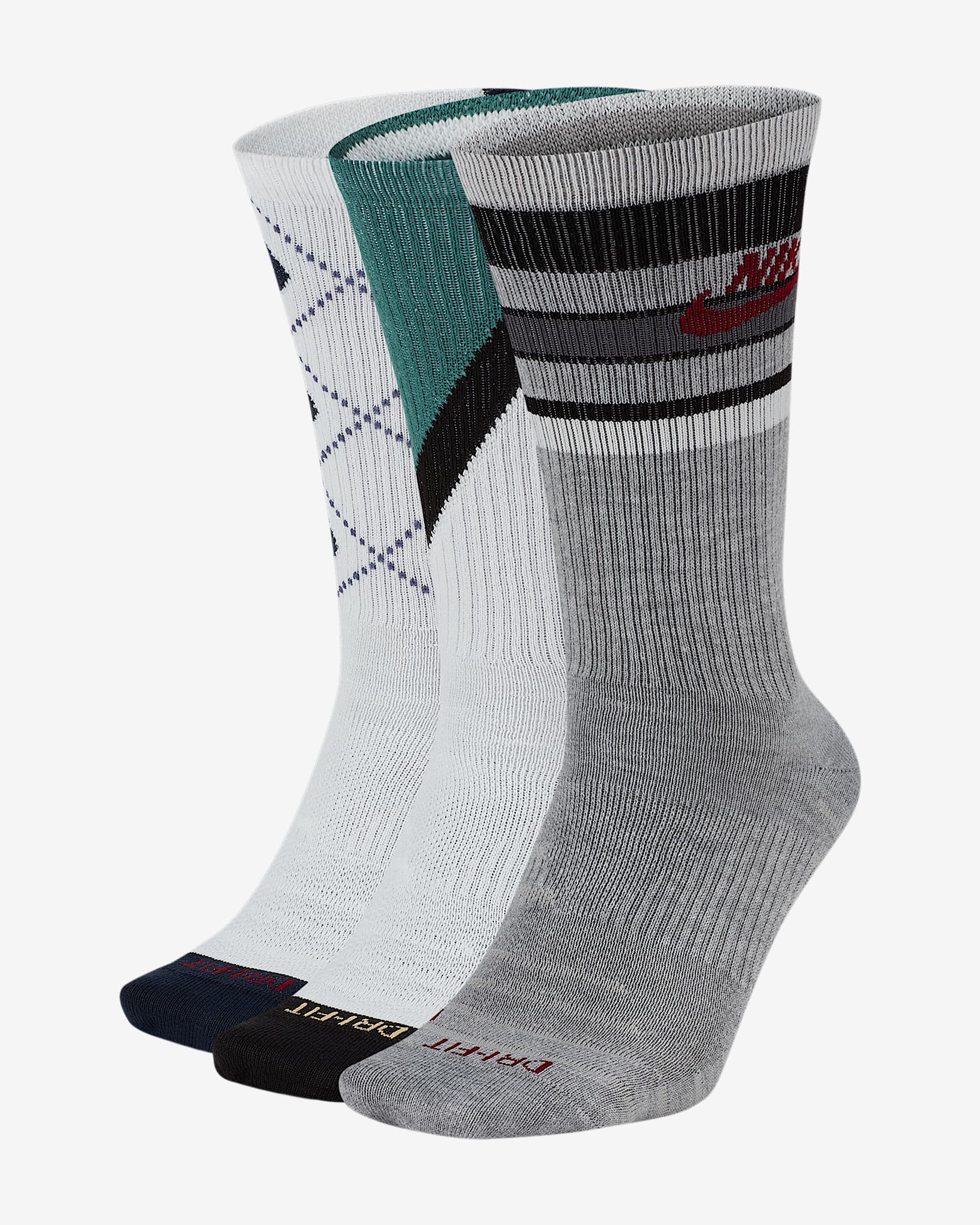 Nike SB Everyday Max Lightweight 中筒滑板袜（3 双） - 多色