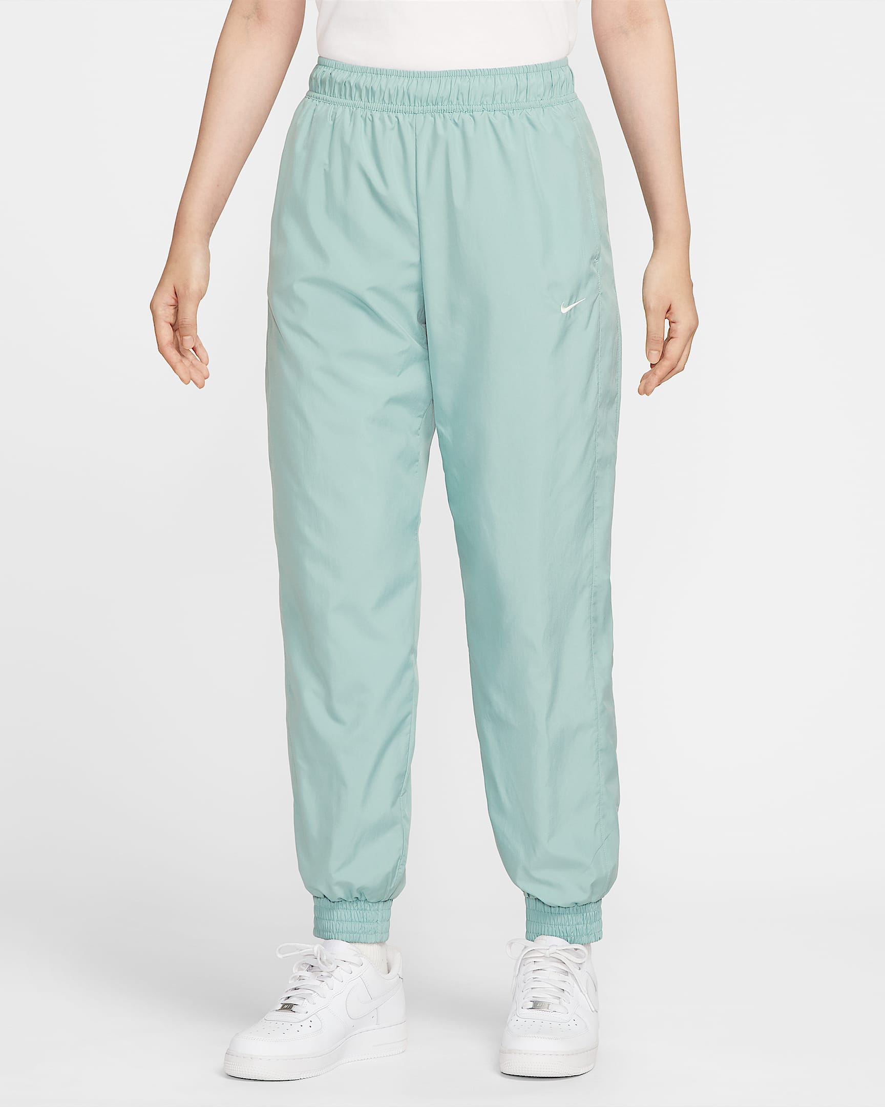 Nike Sportswear Classic Wovens 女子防晒中腰宽松长裤 - 大炮灰/帆白