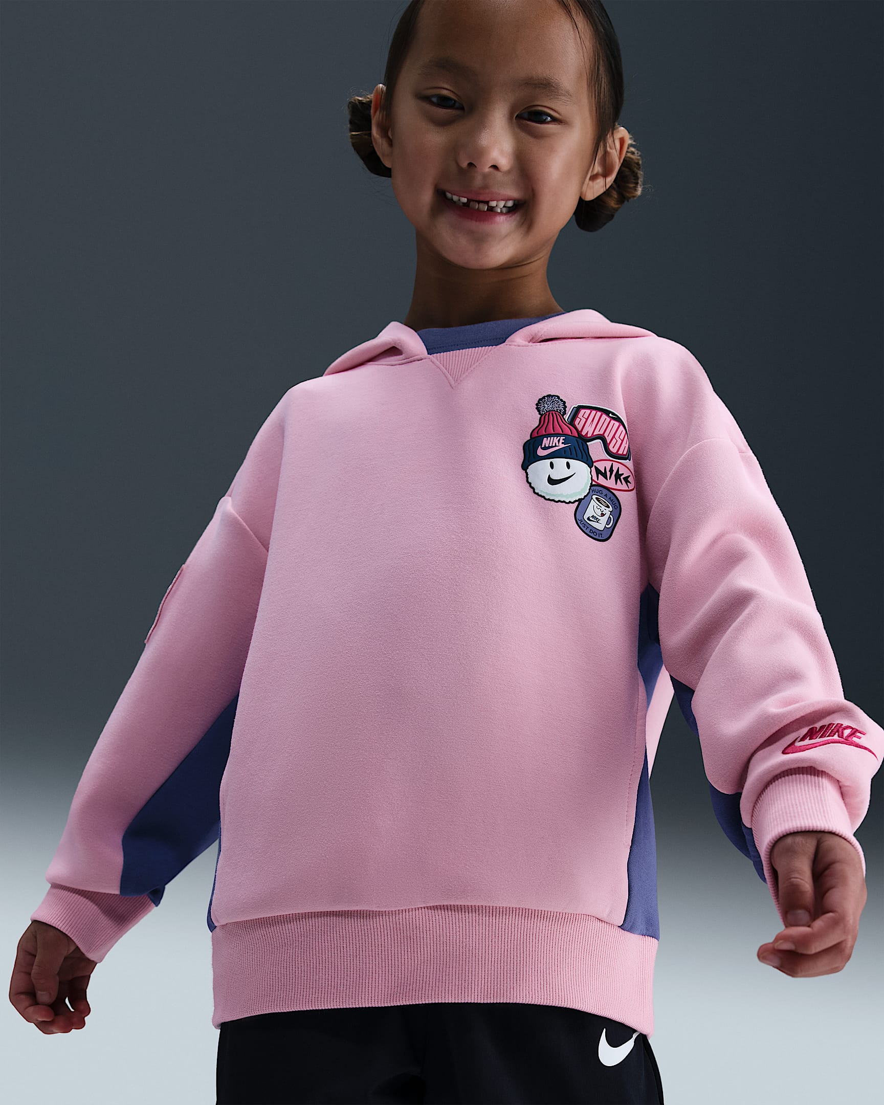 Nike 幼童套头连帽衫 - 中柔粉