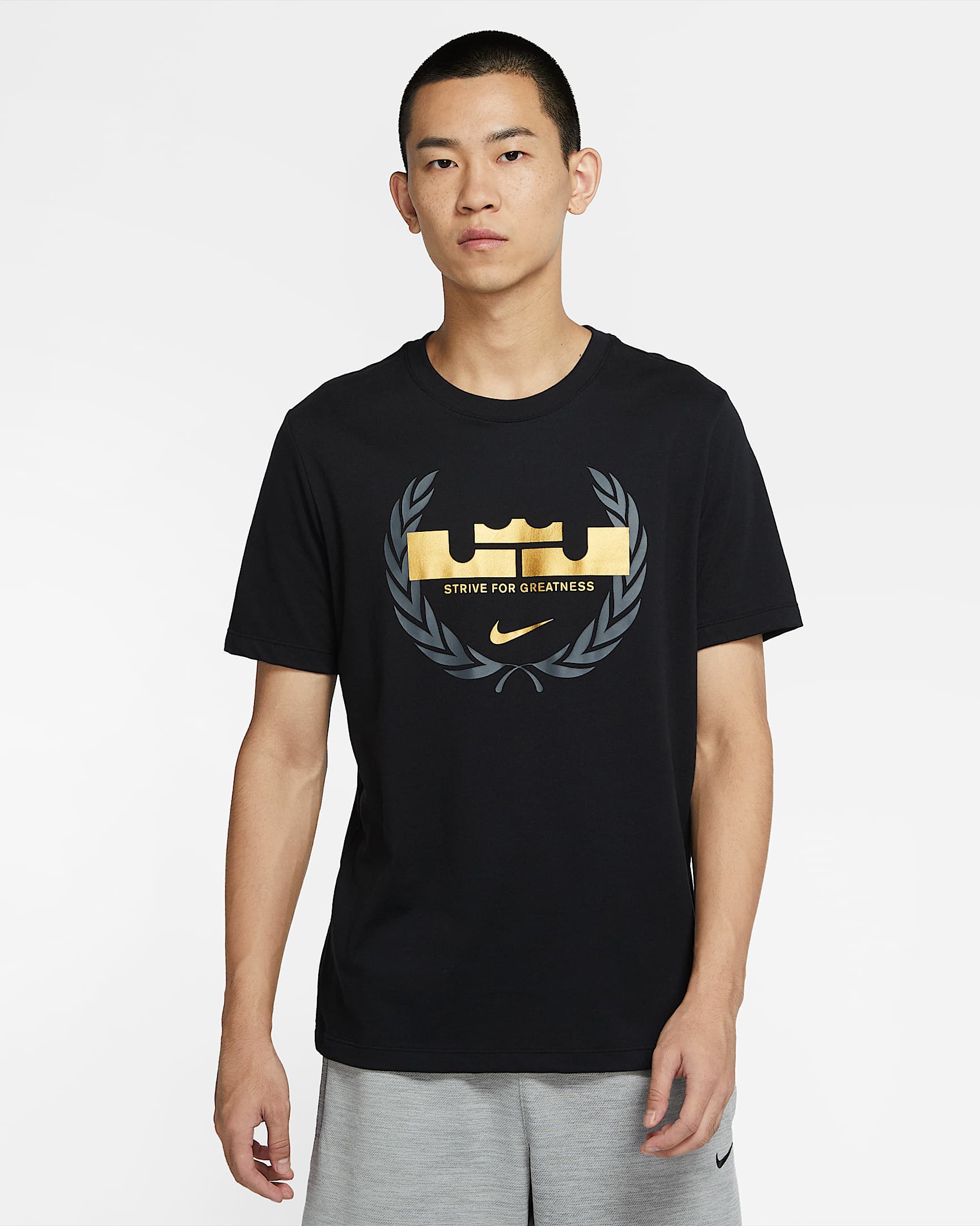 Nike Dri-FIT LeBron Logo 男子篮球T恤 - 黑