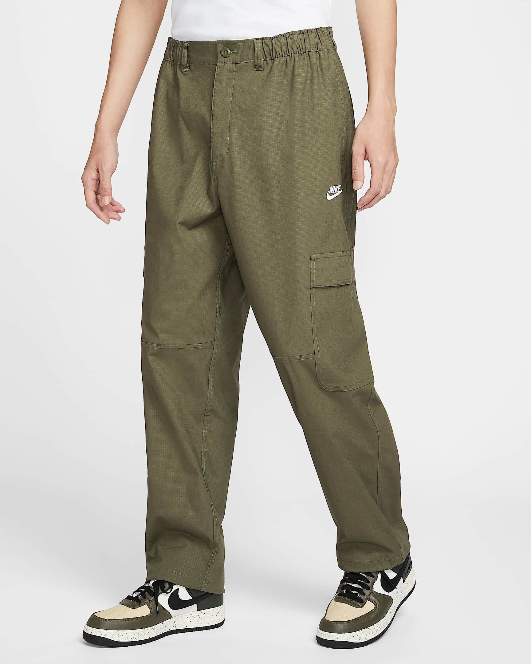 Nike Sportswear Club 男子梭织工装长裤 - 中橄榄绿/白色