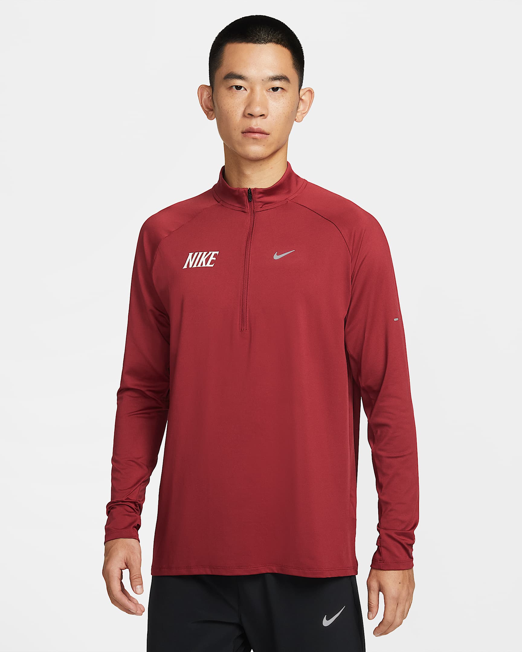 Nike Stride 马年限定脱缰系列 Dri-FIT 新年款男子防晒速干跑步上衣 - 深队红