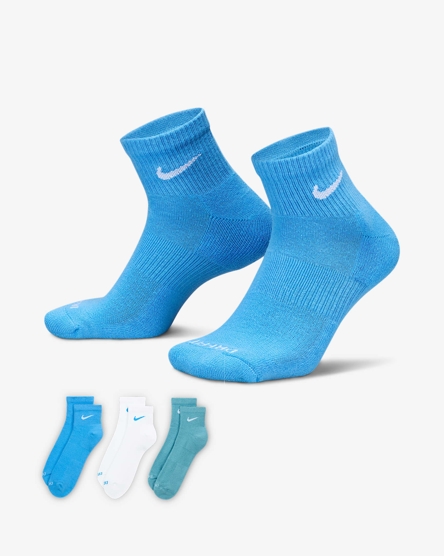 Nike Everyday Plus 舒适速干训练短袜(3 双) - 多色