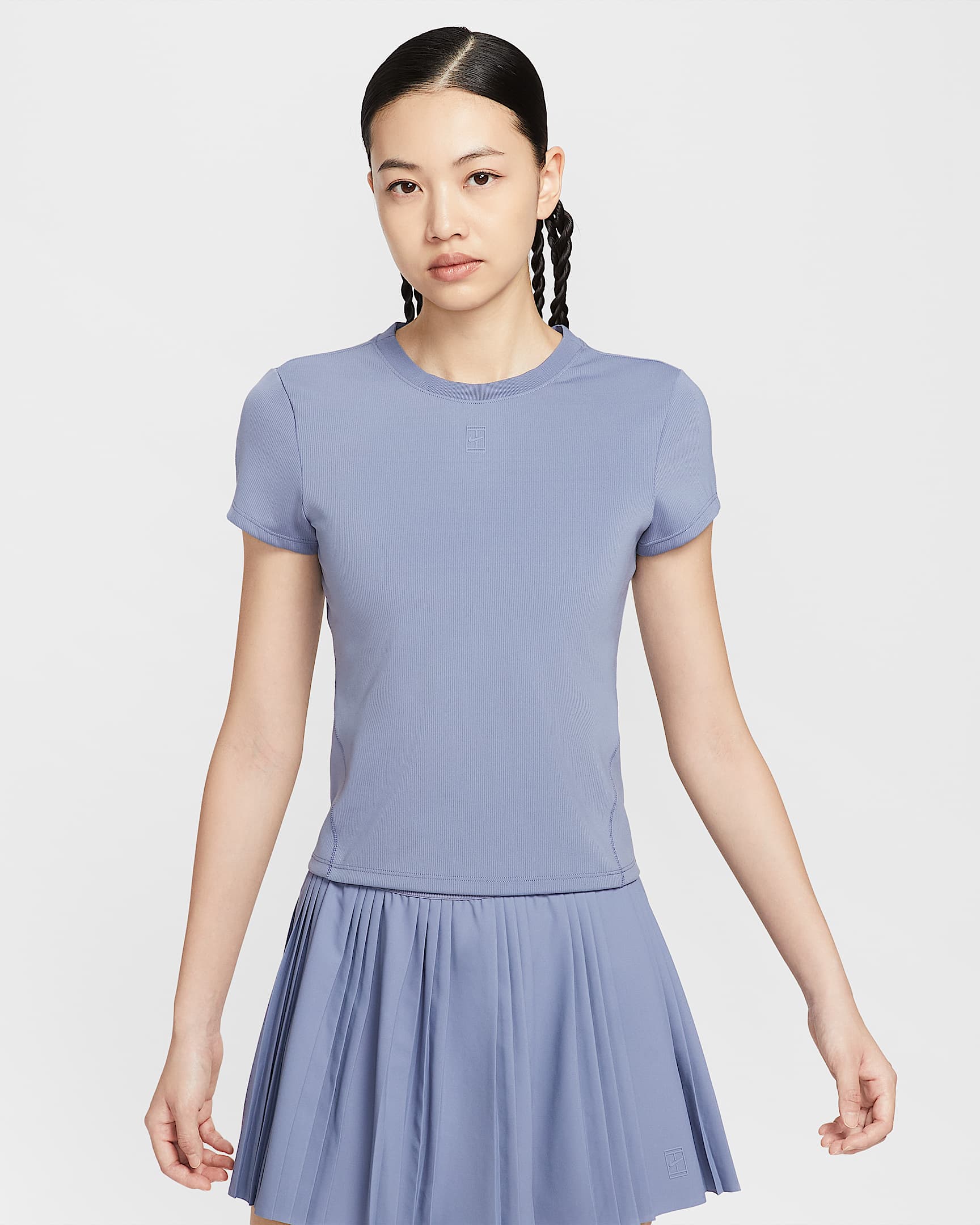 NikeCourt Advantage Dri-FIT 女子速干短袖网球上衣 - 世界靛青/世界靛青