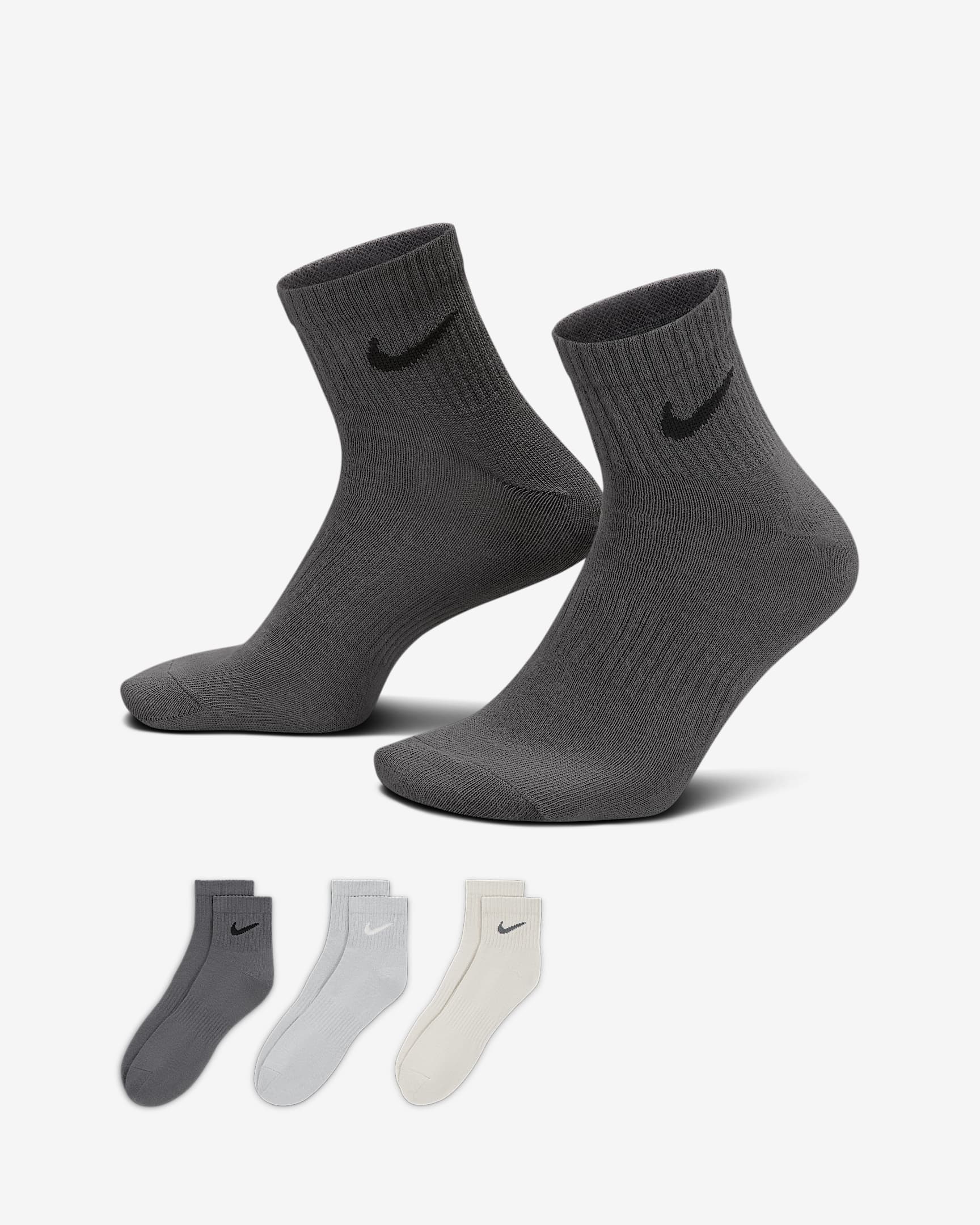 Nike Everyday Lightweight 速干训练短袜（3 双） - 多色