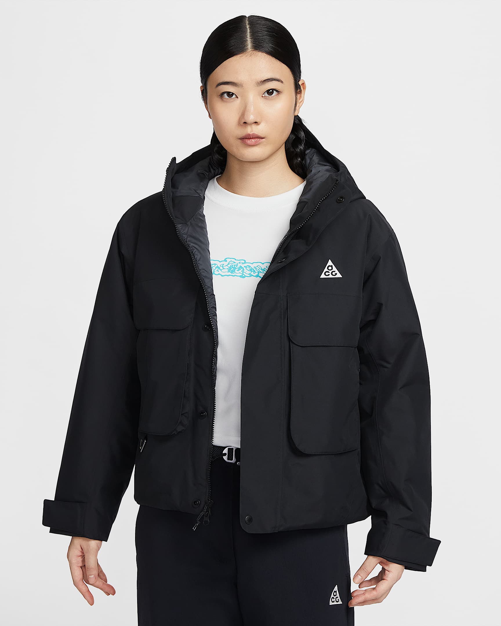 Nike ACG "Skull Peak" Storm-FIT 户外巴恩风女子防风拒水夹克 - 黑/煤黑/黑/山峰白
