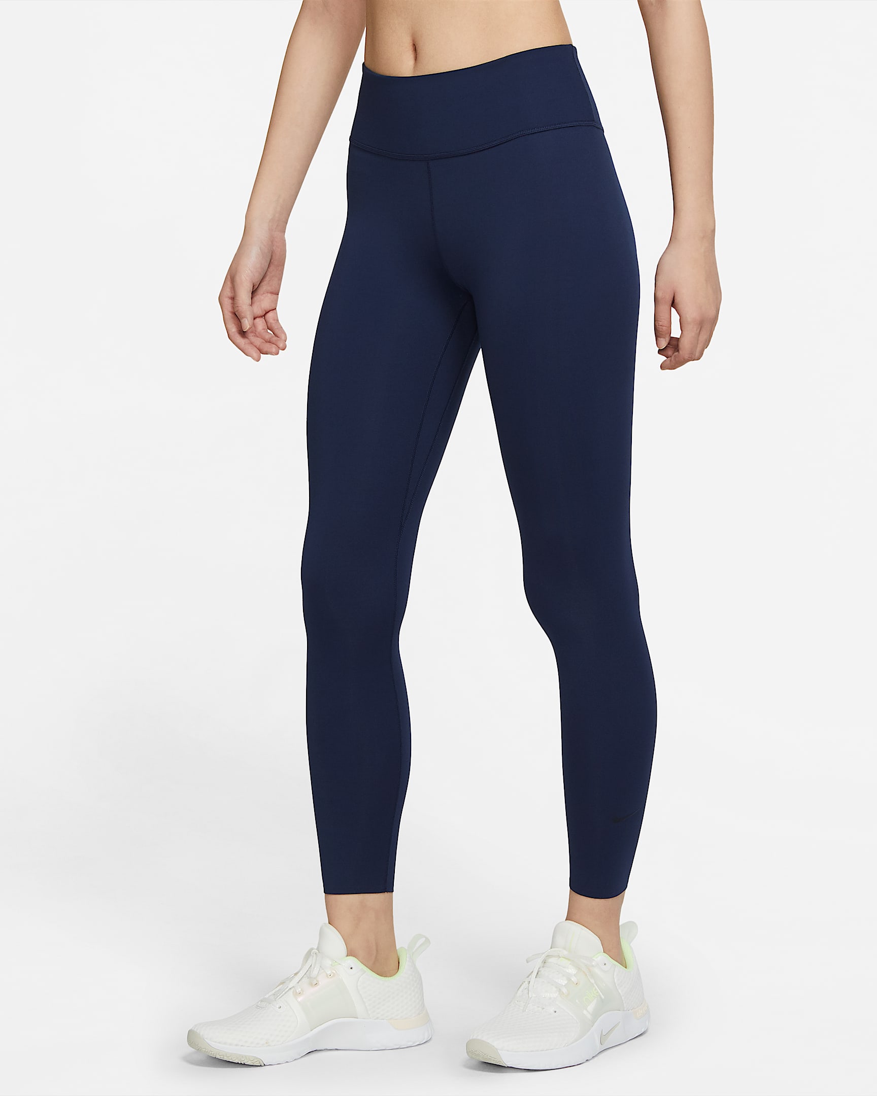 Nike One Luxe 女子中腰速干九分紧身裤 - 深藏青/清透色