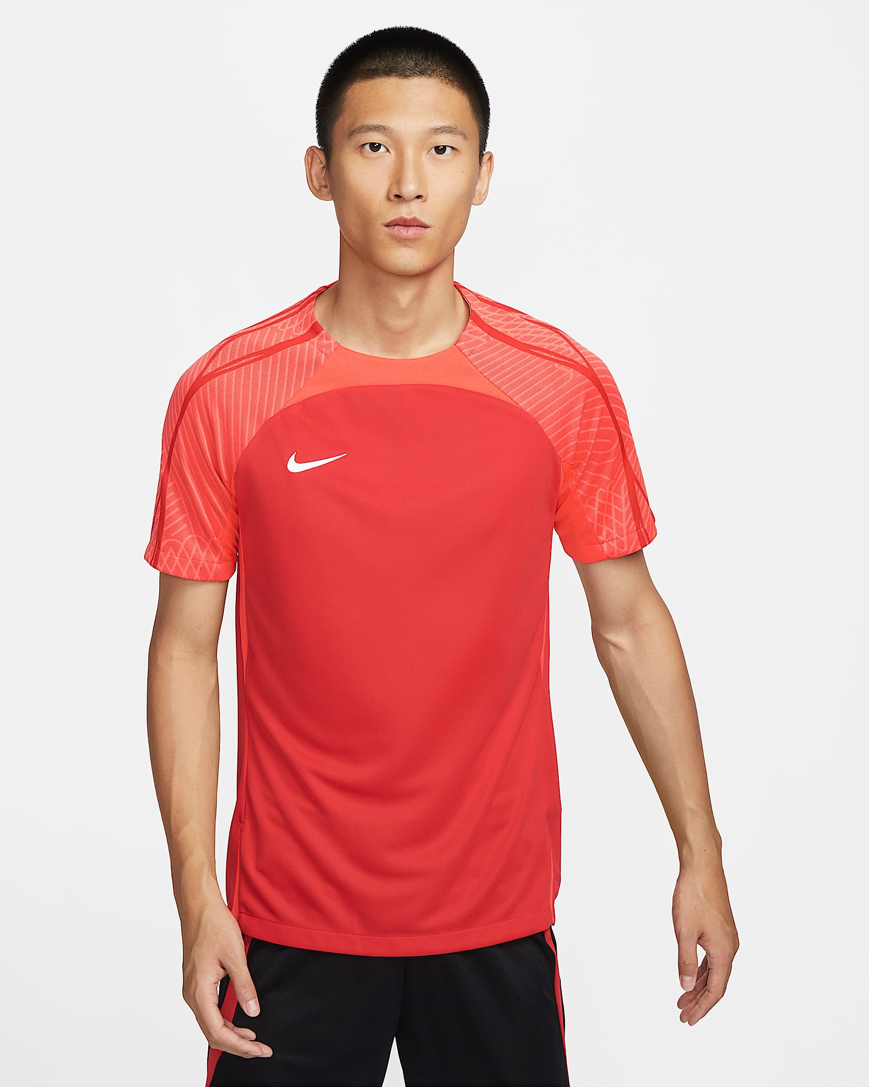 Nike Dri-FIT Strike 男子速干短袖足球上衣 - 大学红/亮深红/白色