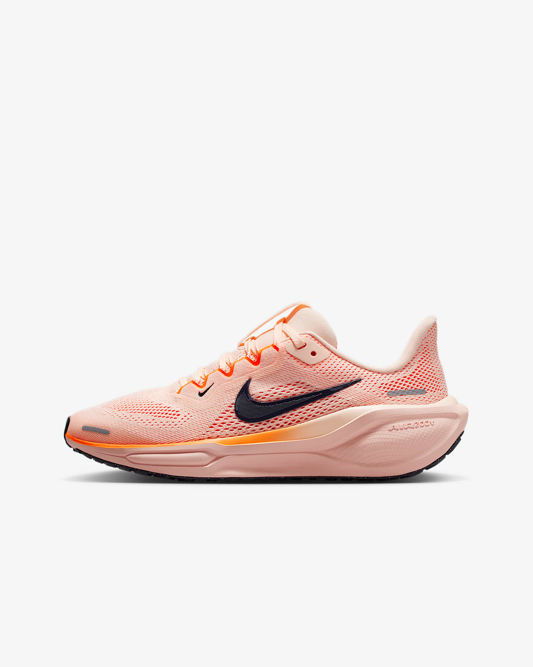 Nike Pegasus 41 耐克小飞马大童体考公路跑步鞋 - 浅深红/水洗珊瑚红/荷兰橙/铁架黑
