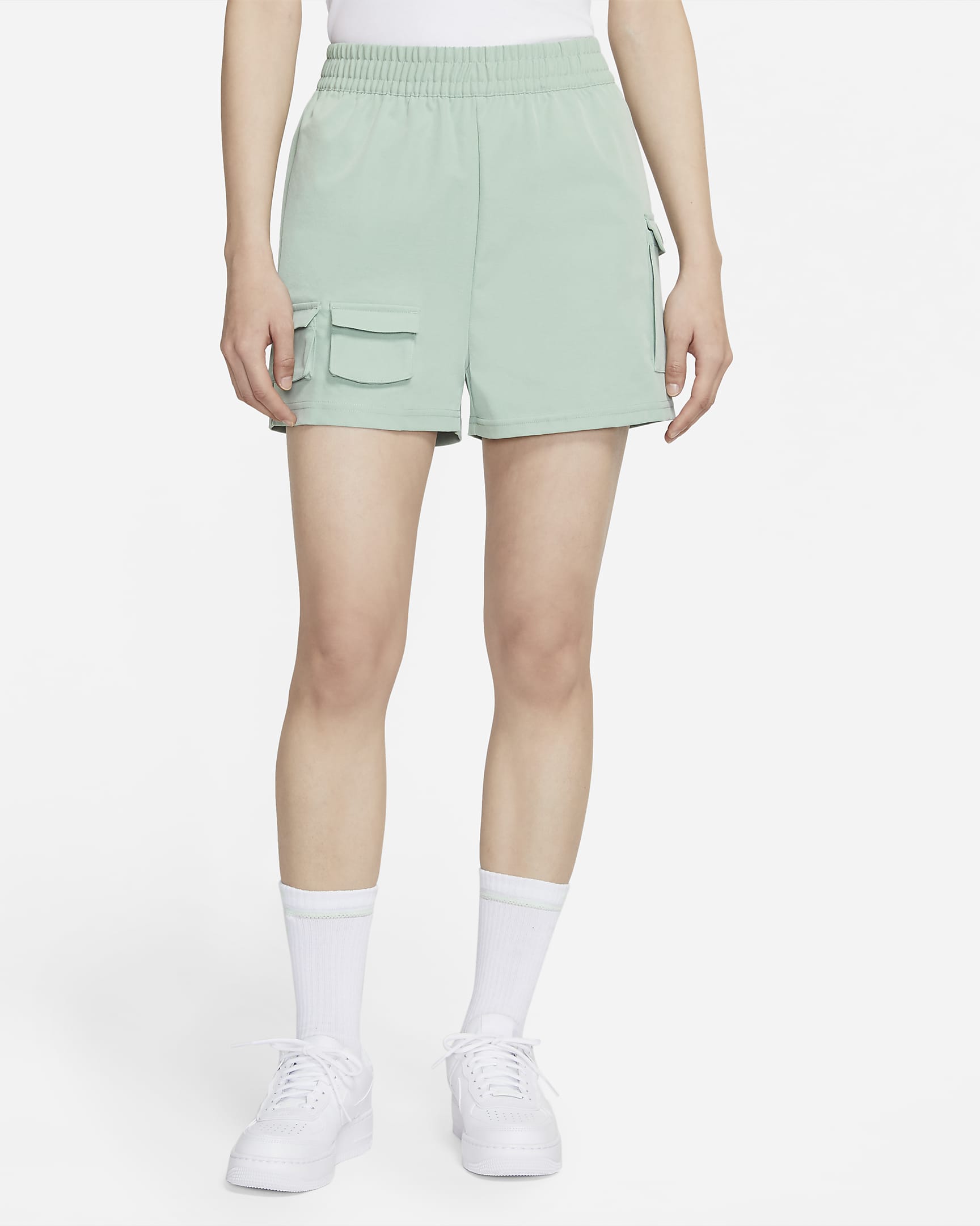 Nike Sportswear Swoosh 女子短裤 - 温和灰绿