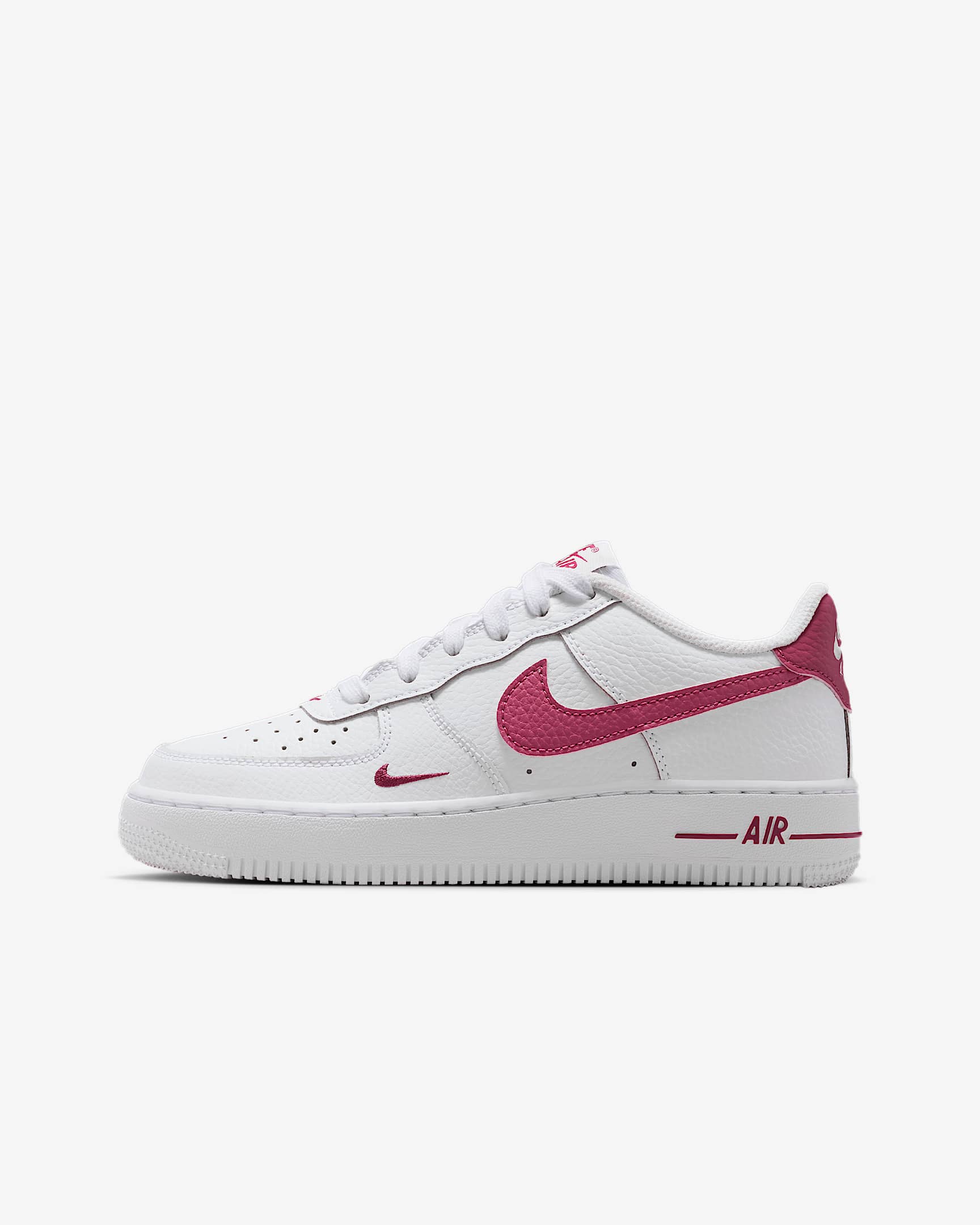 Nike Air Force 1 大童空军一号运动鞋 - 白色/甜菜红
