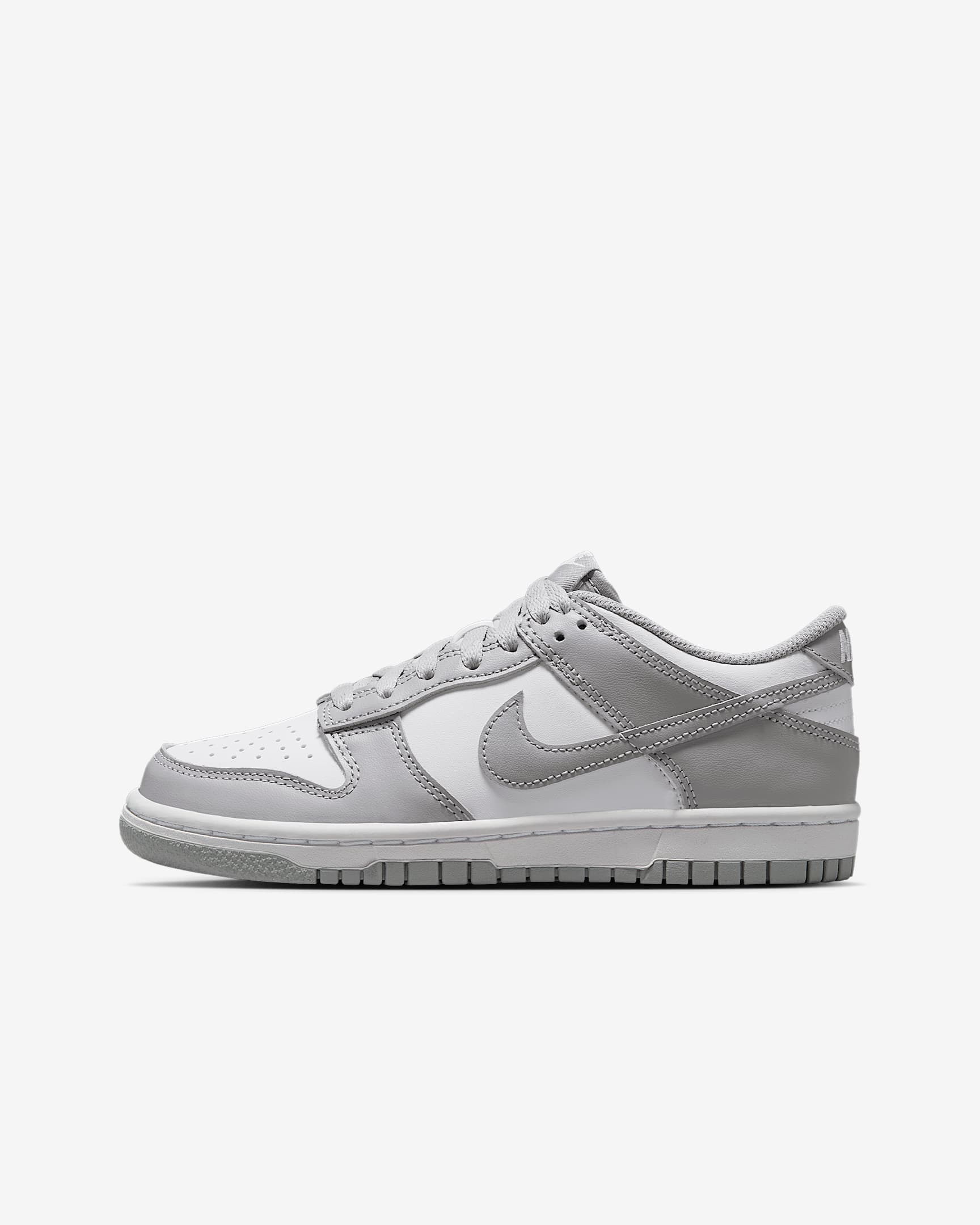 Nike Dunk Low 大童运动鞋板鞋 - 白色/白色/浅烟灰