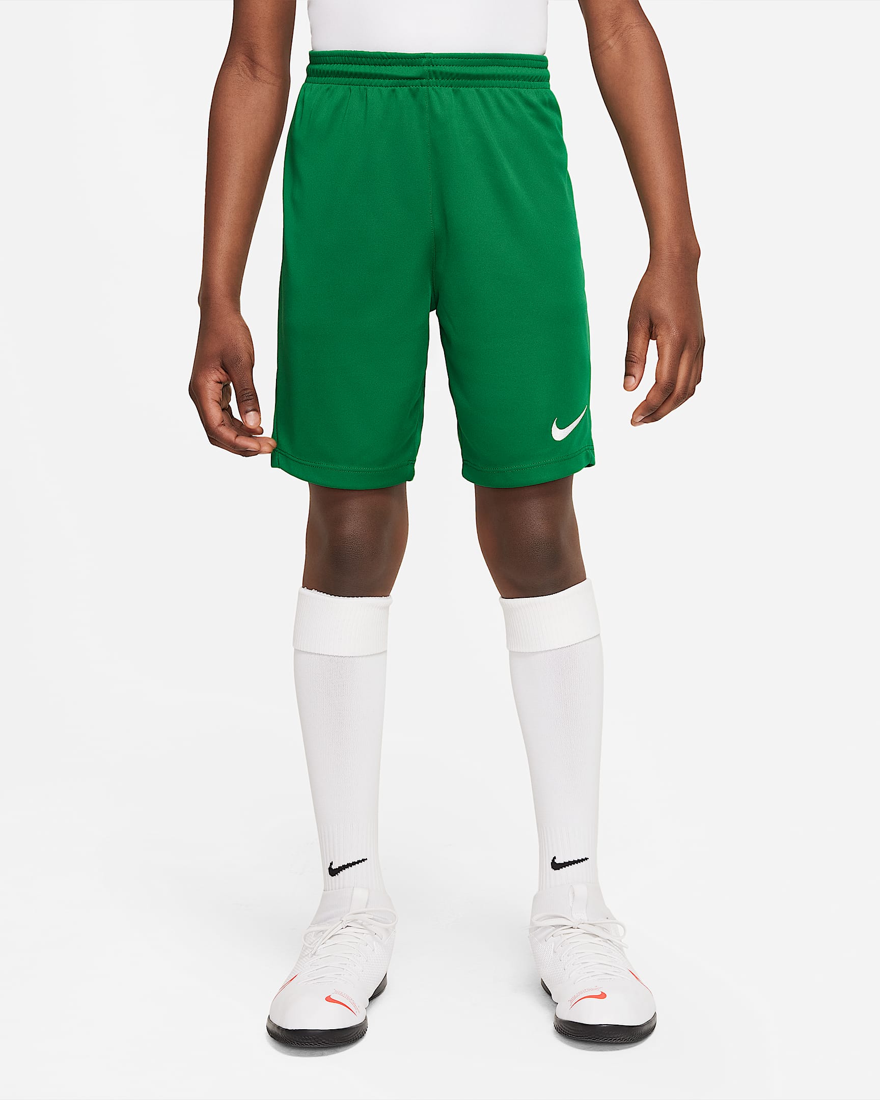 Nike Dri-FIT Park III 大童速干短裤 - 松绿/白色