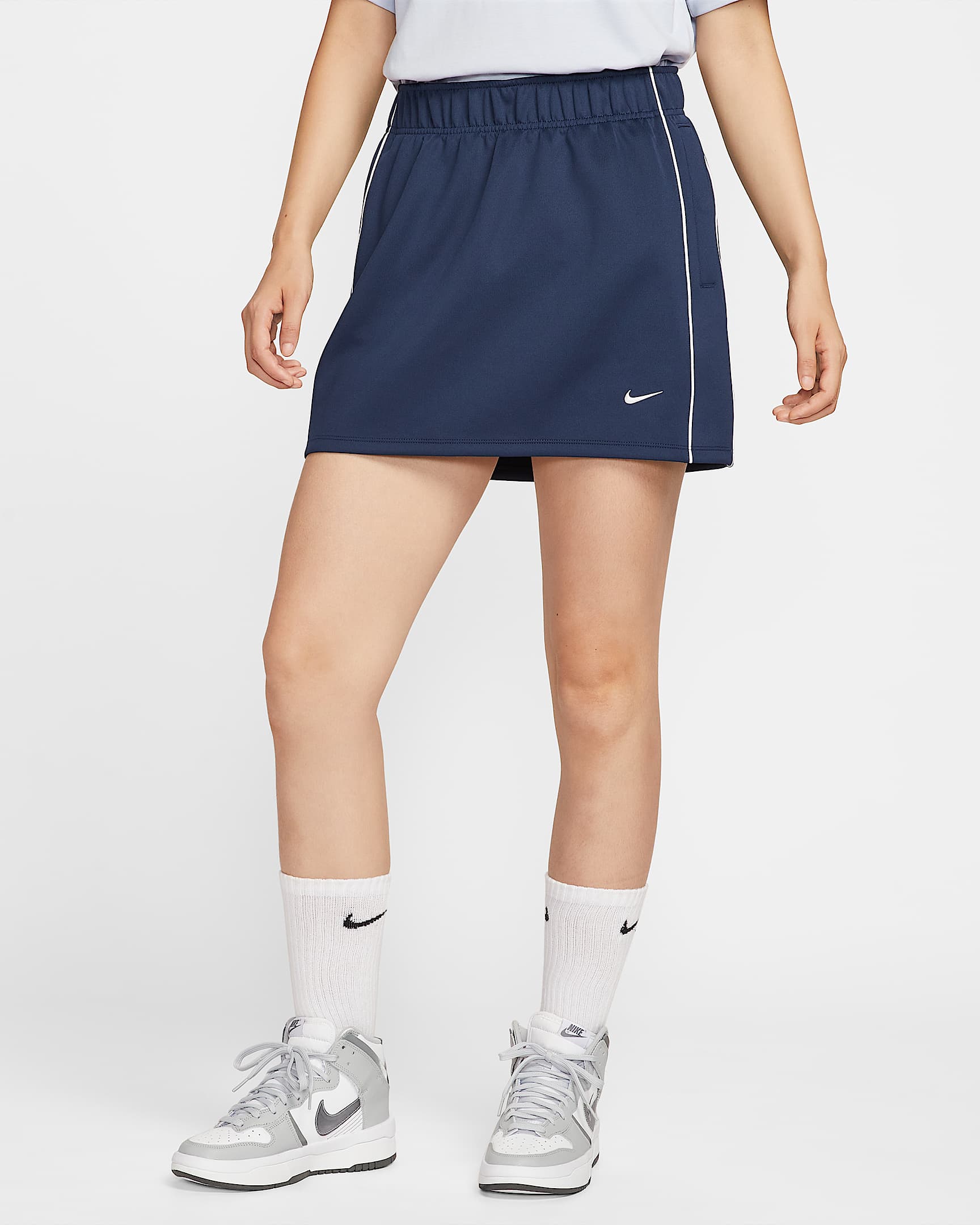 Nike Sportswear Windrunner 女子针织半身裙 - 深藏青/帆白/帆白