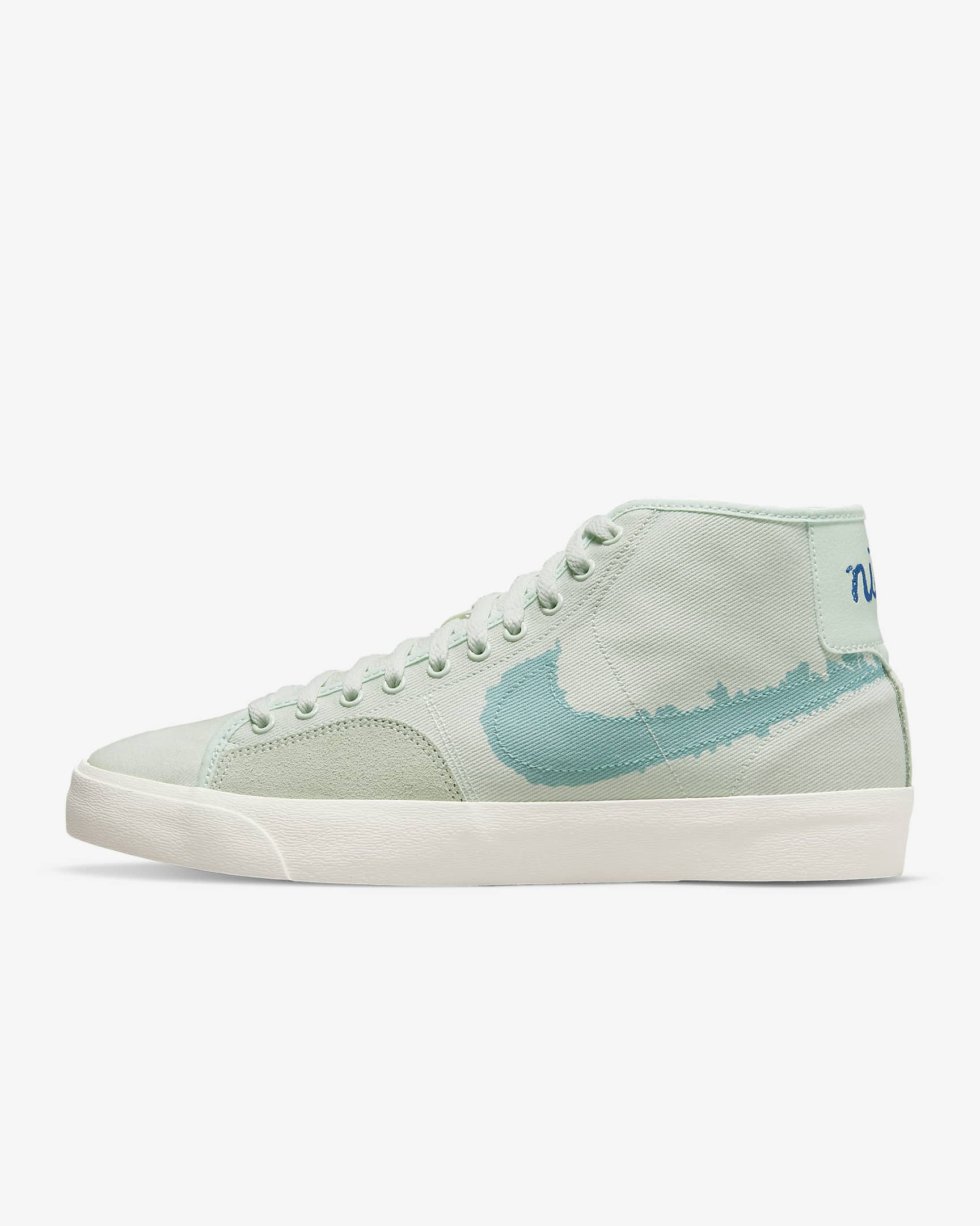 Nike SB BLZR Court Mid PRM 男子滑板鞋 - 微绿/微绿/帆白/滑板蓝