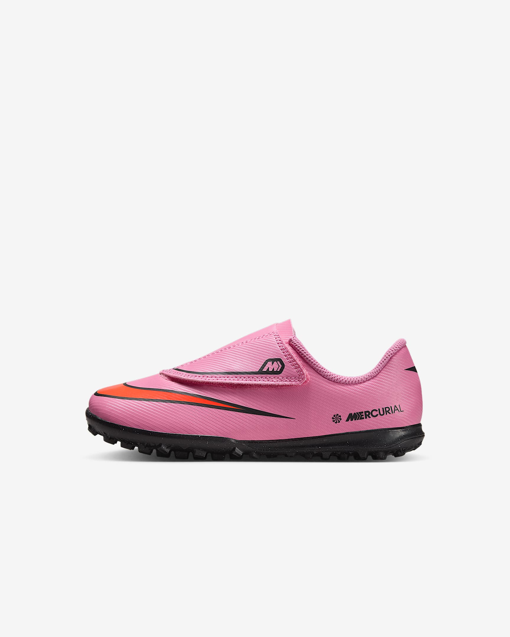 Nike Jr. Mercurial Vapor 16 Club 耐克刺客系列幼童人造场地飞盘低帮足球鞋 - 神秘火烈鸟红/鲜橙红/黑