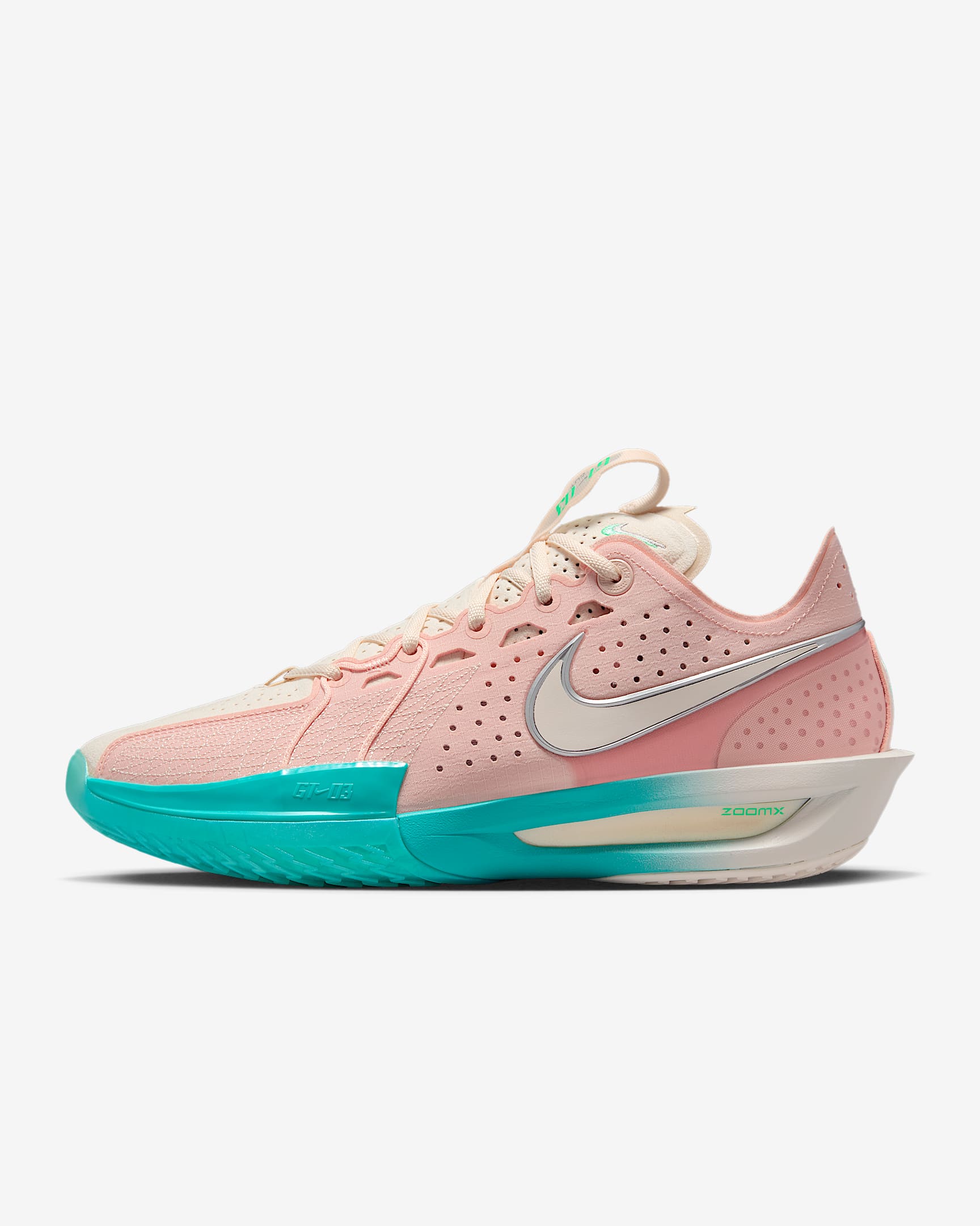 Nike G.T. Cut 3 EP 男/女 ZOOMX 实战篮球鞋 - 水洗珊瑚红/仙人掌绿/金属银/粉白