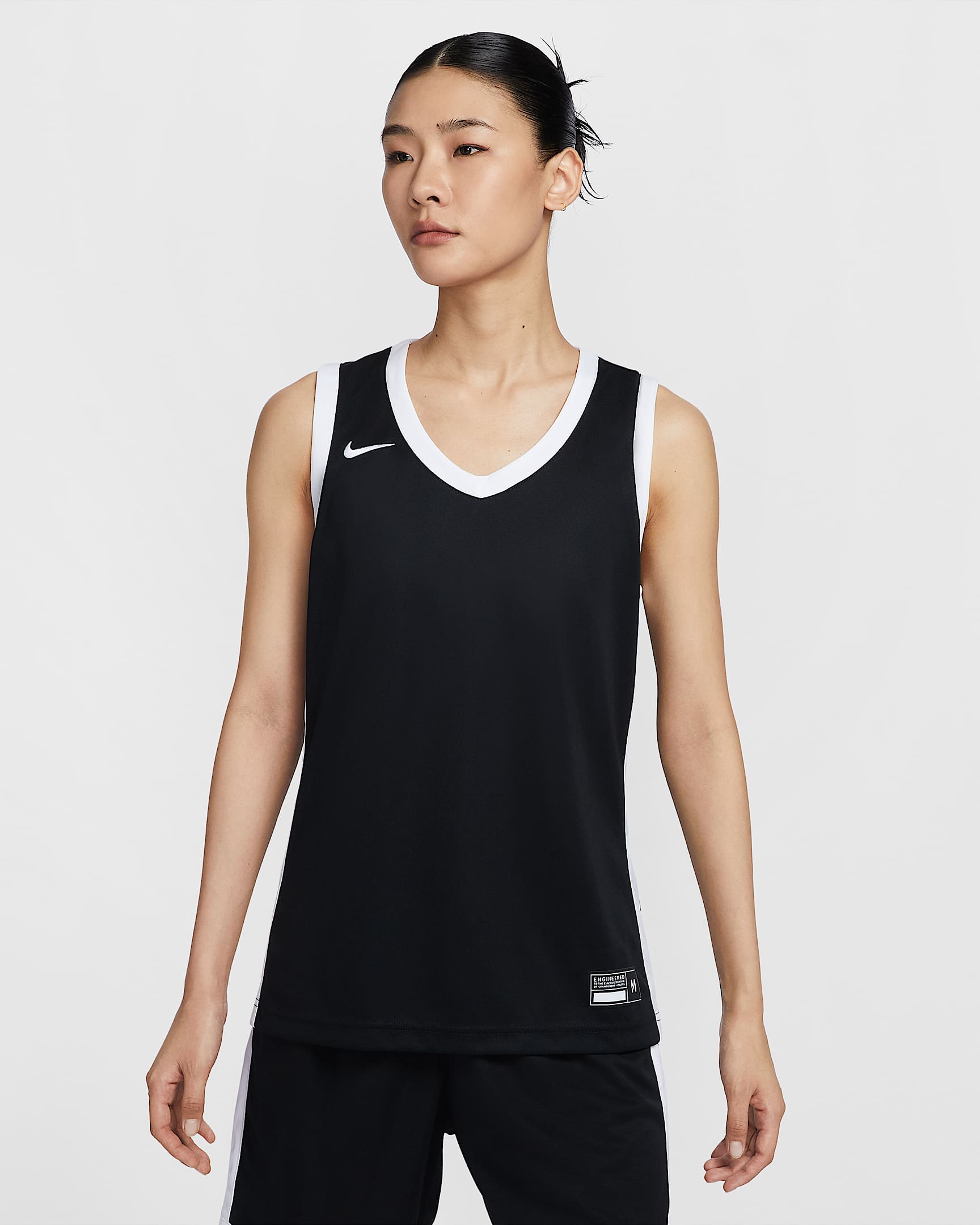 Nike Dri-FIT Stock Elite 2 女子速干球衣 - 黑/白色/白色