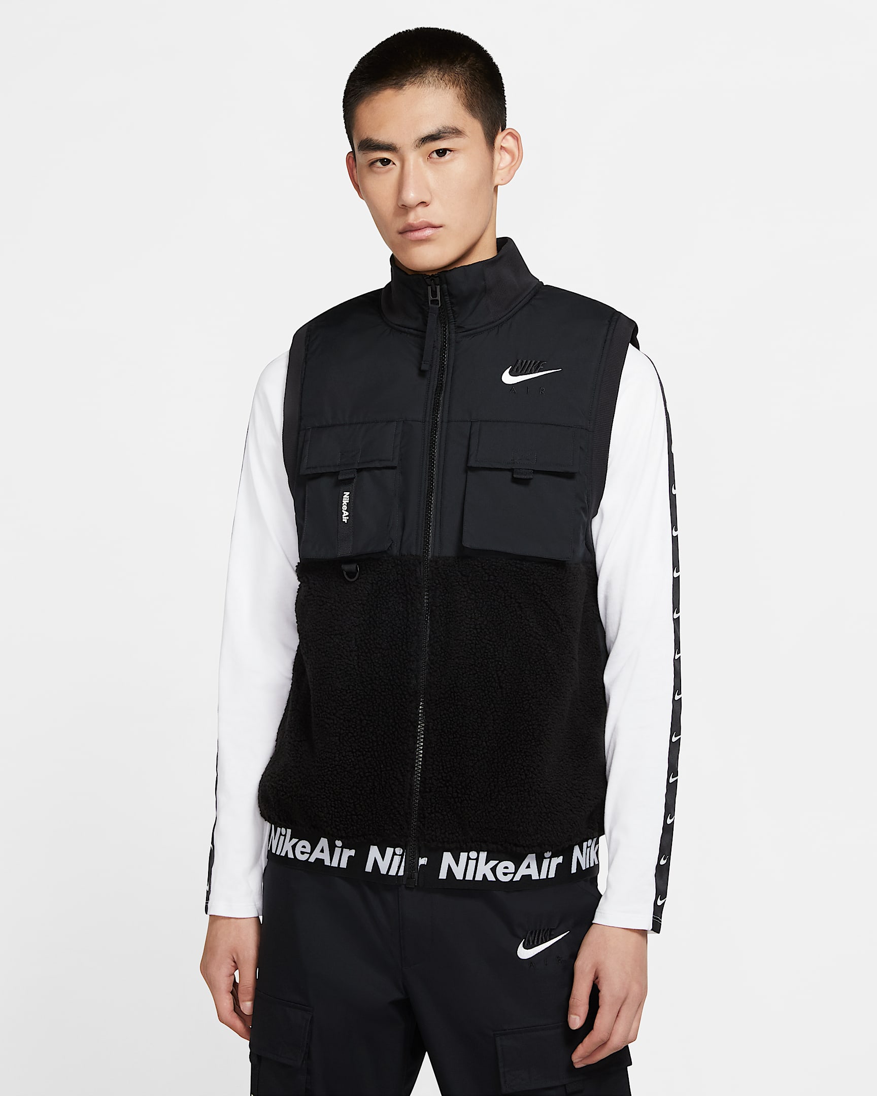 Nike Air Synthetic-Fill Winter 男子马甲 - 黑/黑/黑/白色