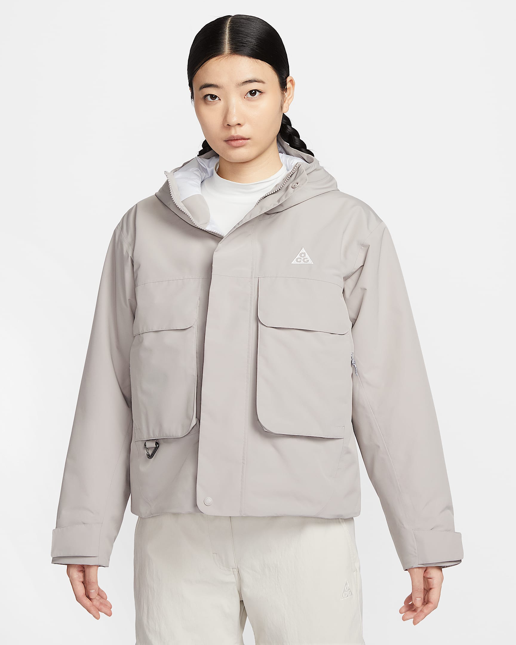 Nike ACG "Skull Peak" Storm-FIT 户外巴恩风女子防风拒水夹克 - 大学灰/足球灰/大学灰/山峰白