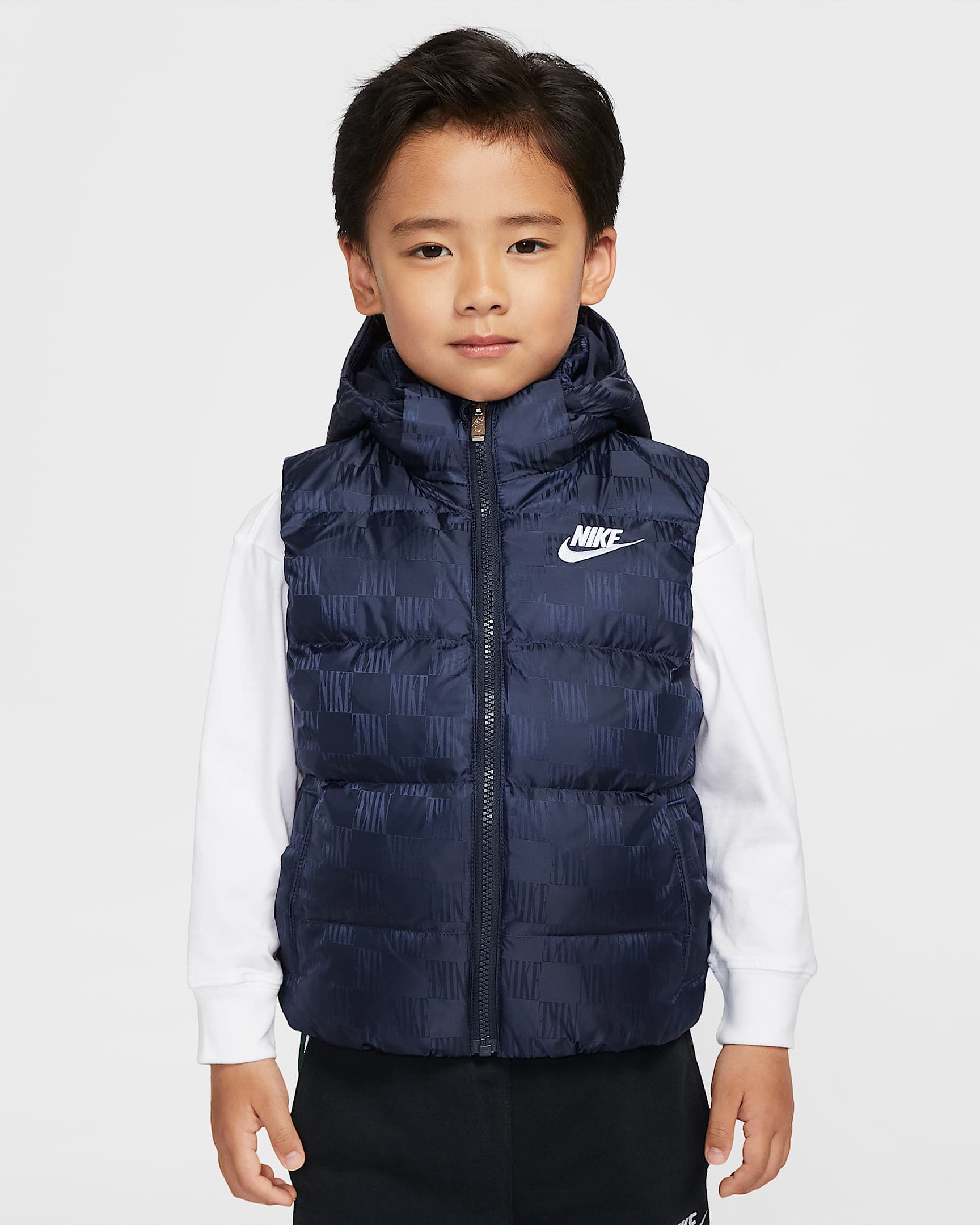 Nike 幼童羽绒提花马甲 - 深藏青