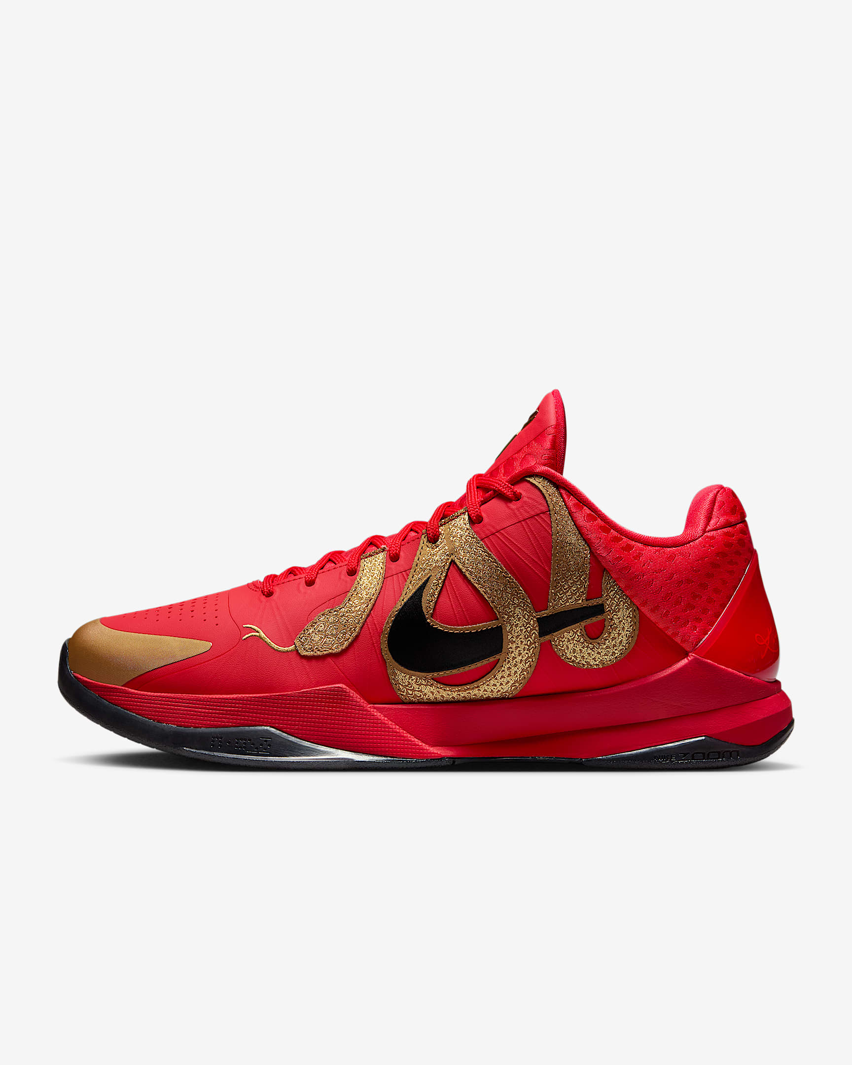 Kobe V Protro 蛇年限定科比男/女篮球鞋 - 大学红/金属色/黑