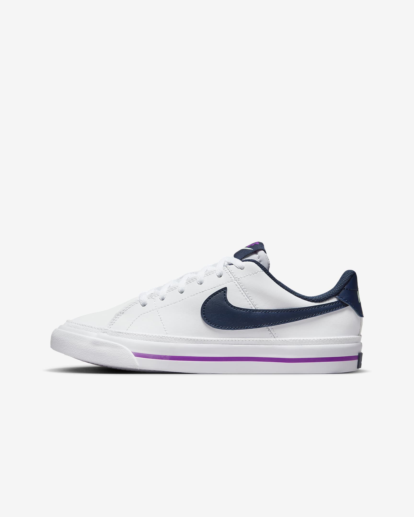 Nike Court Legacy 大童运动鞋板鞋 - 白色/泡沫薄荷绿/明亮紫/深藏青