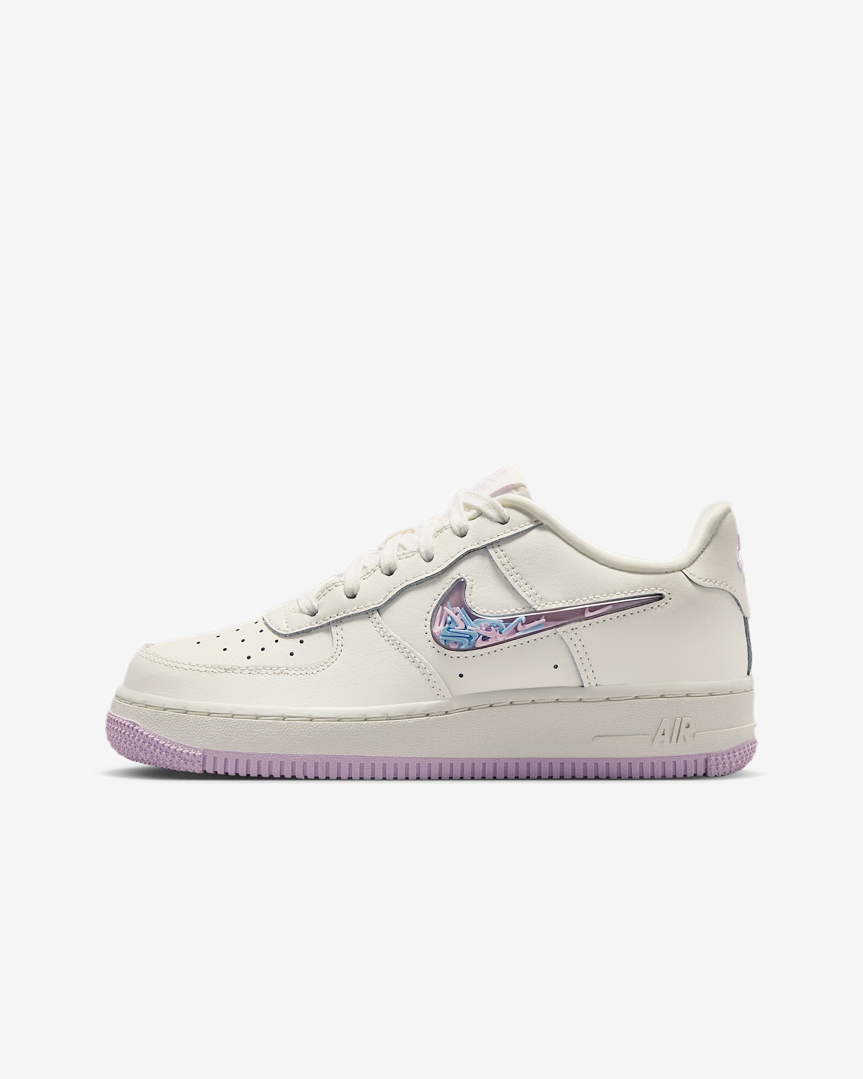 Nike Air Force 1 LV8 3 大童空军一号运动鞋 - 帆白/帆白/天青石蓝/粉紫