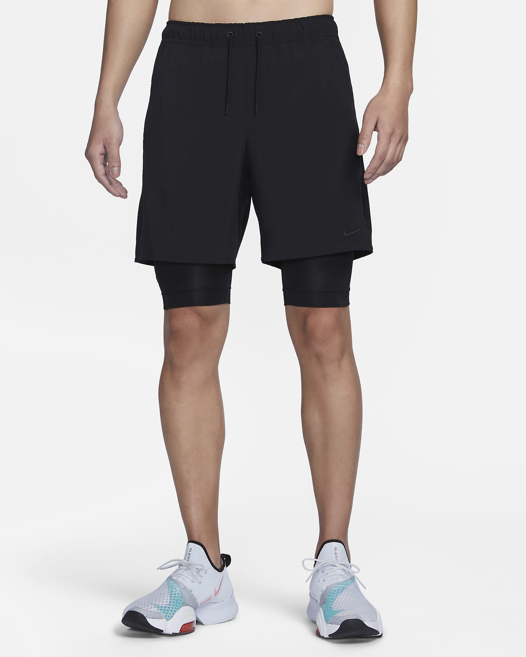 Nike Unlimited Dri-FIT 男子速干二合一百搭短裤 - 黑/黑/黑/黑