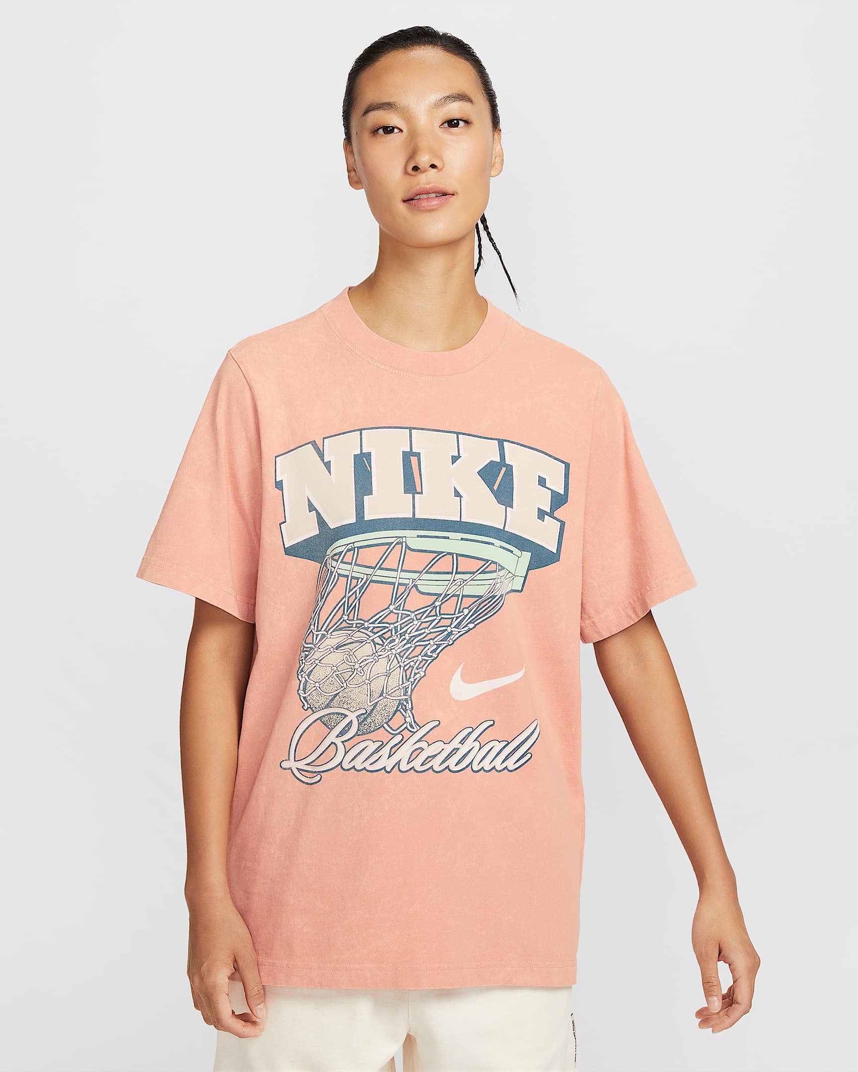 Nike 女子宽松短袖篮球T恤 - 玫瑰金