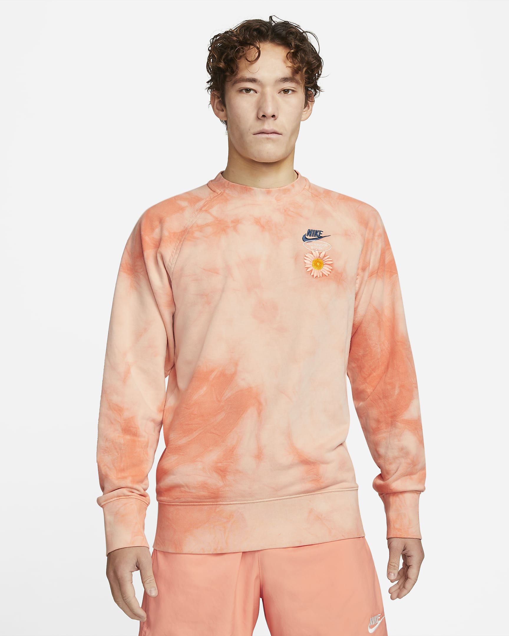Nike Sportswear 男子法式毛圈圆领上衣 - 狂喜深红/大学蓝