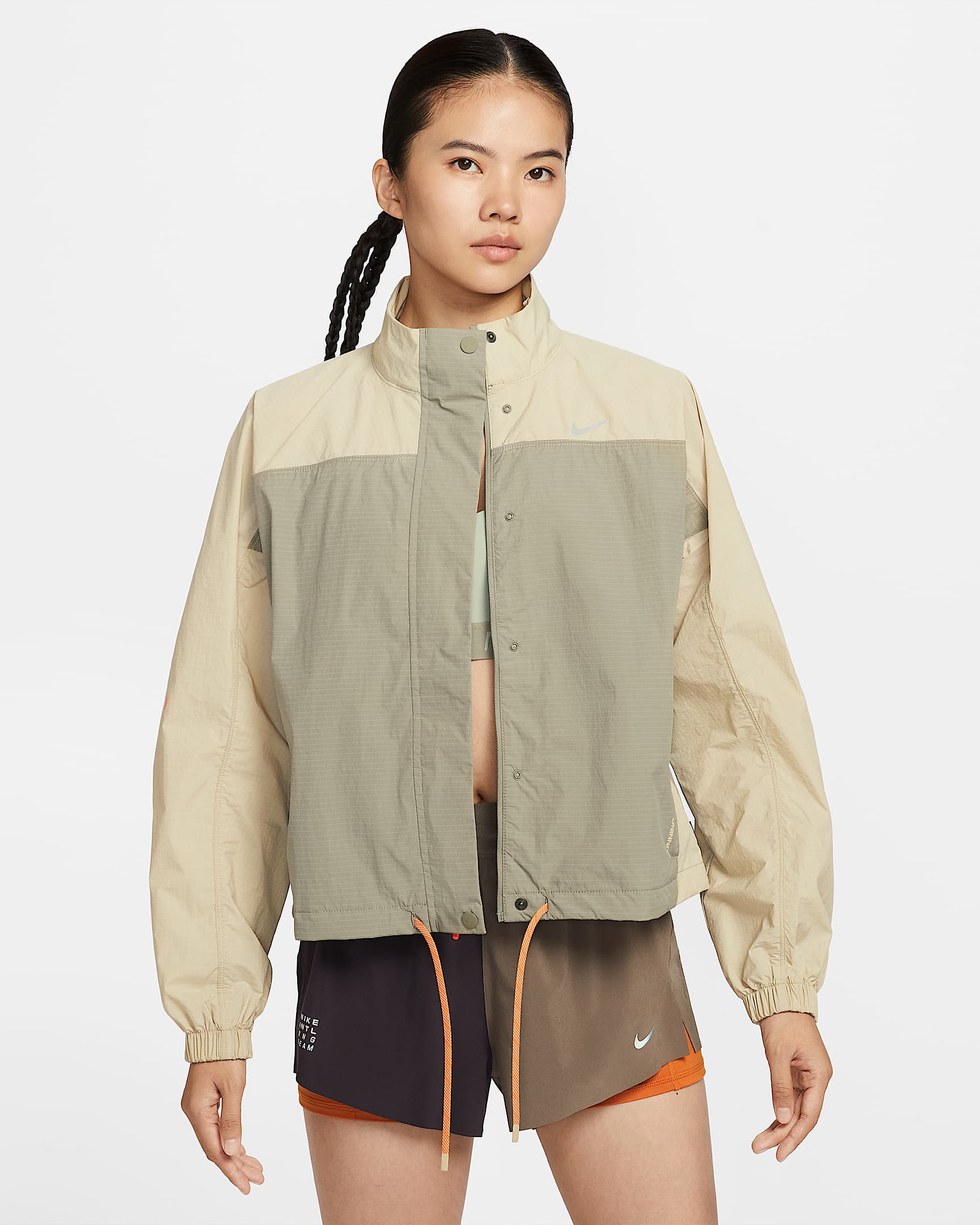 Nike Trail 女子防晒越野跑步夹克 - 浅军绿