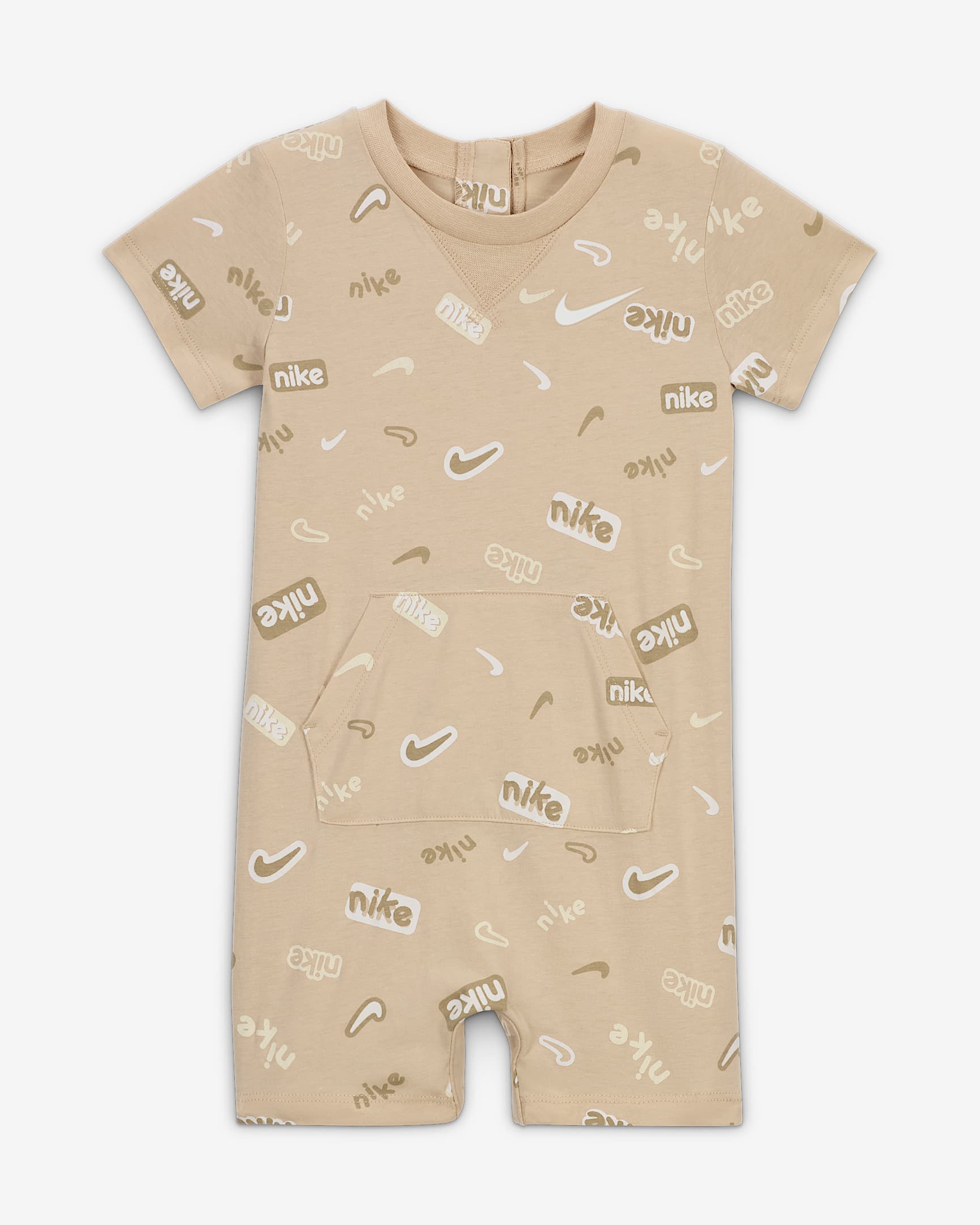 Nike E1D1 婴童短袖连体衣 - 沙堆白
