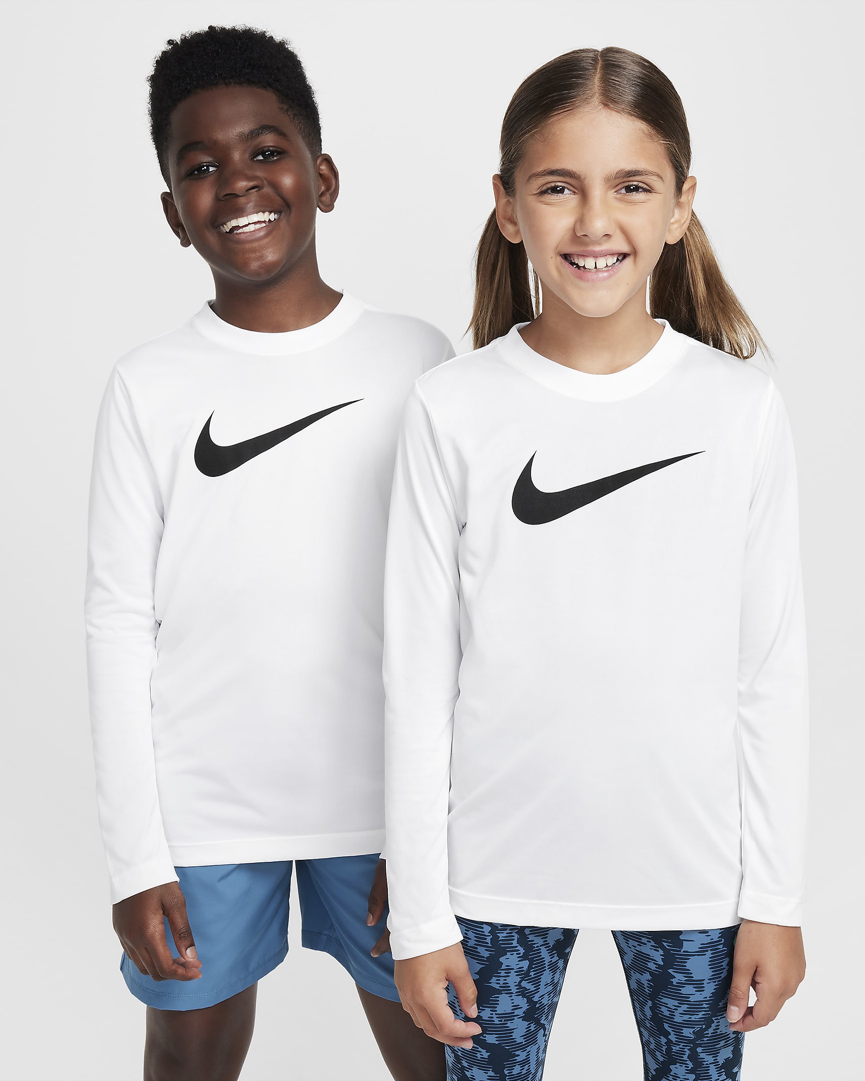 Nike Legend Dri-FIT 大童透气速干长袖T恤 - 白色