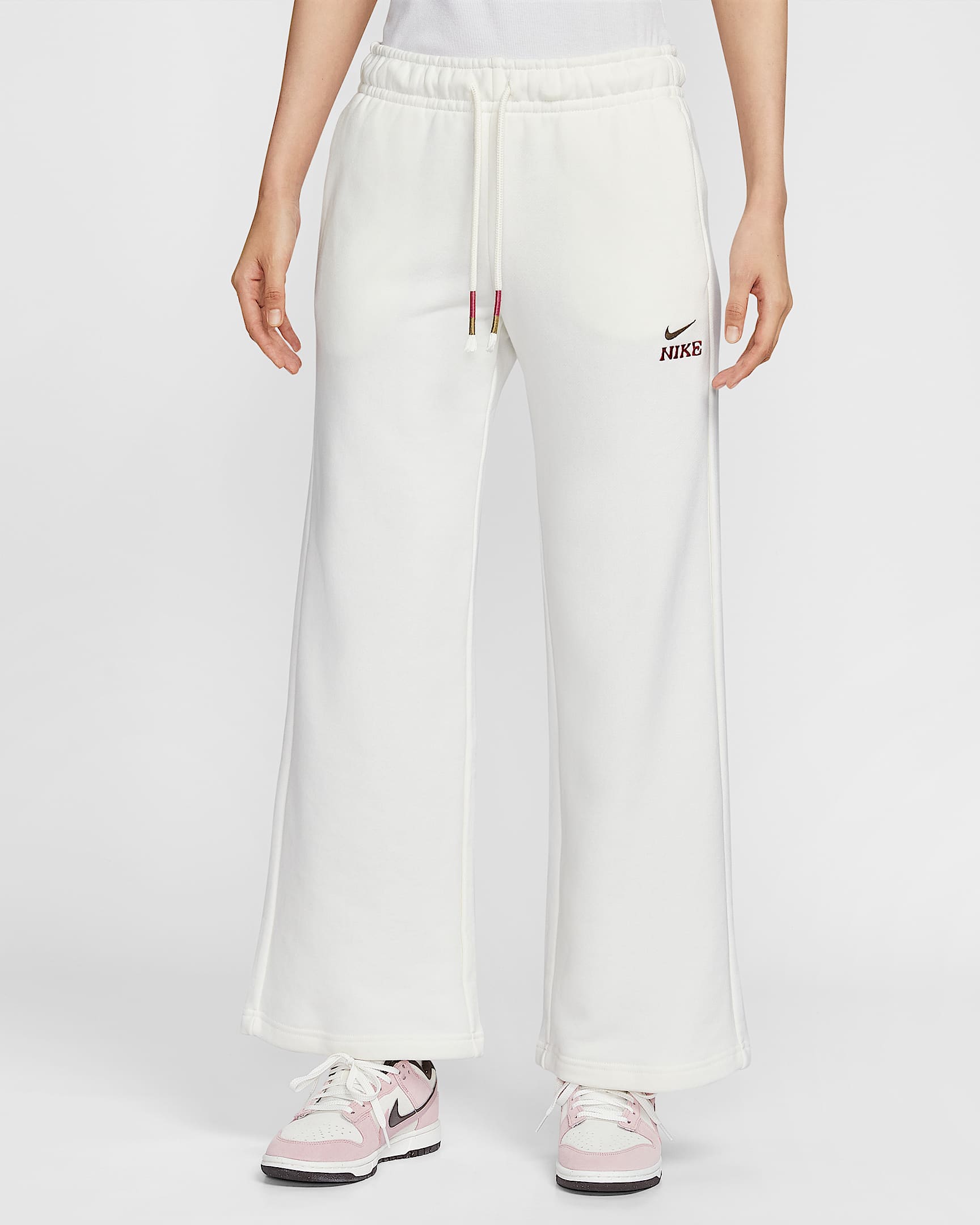 Nike Sportswear 马年限定脱缰系列新年款女子针织阔腿长裤 - 帆白