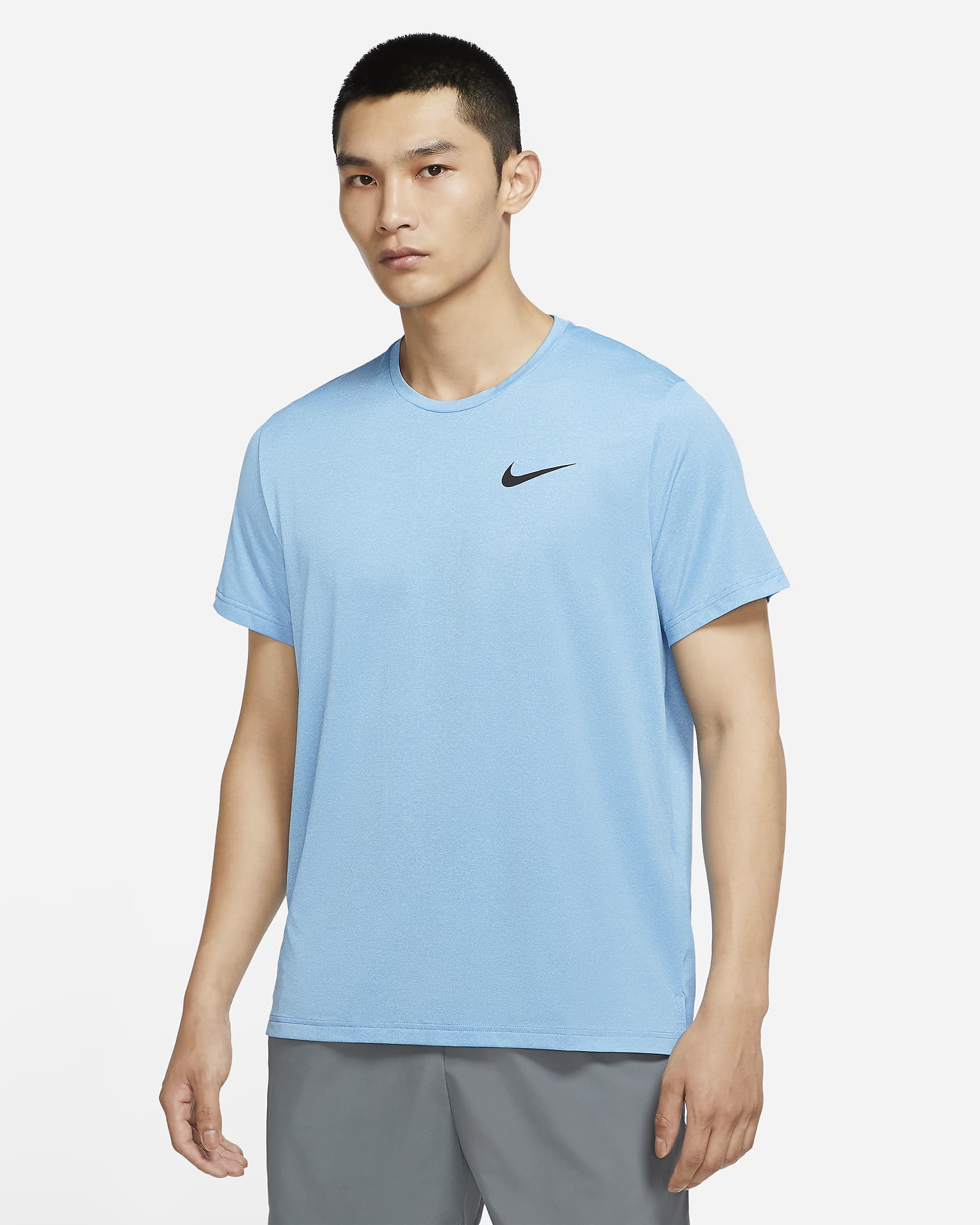 Nike Pro Dri-FIT 男子速干短袖训练上衣 - 浅清透蓝/冷蓝/调色/黑