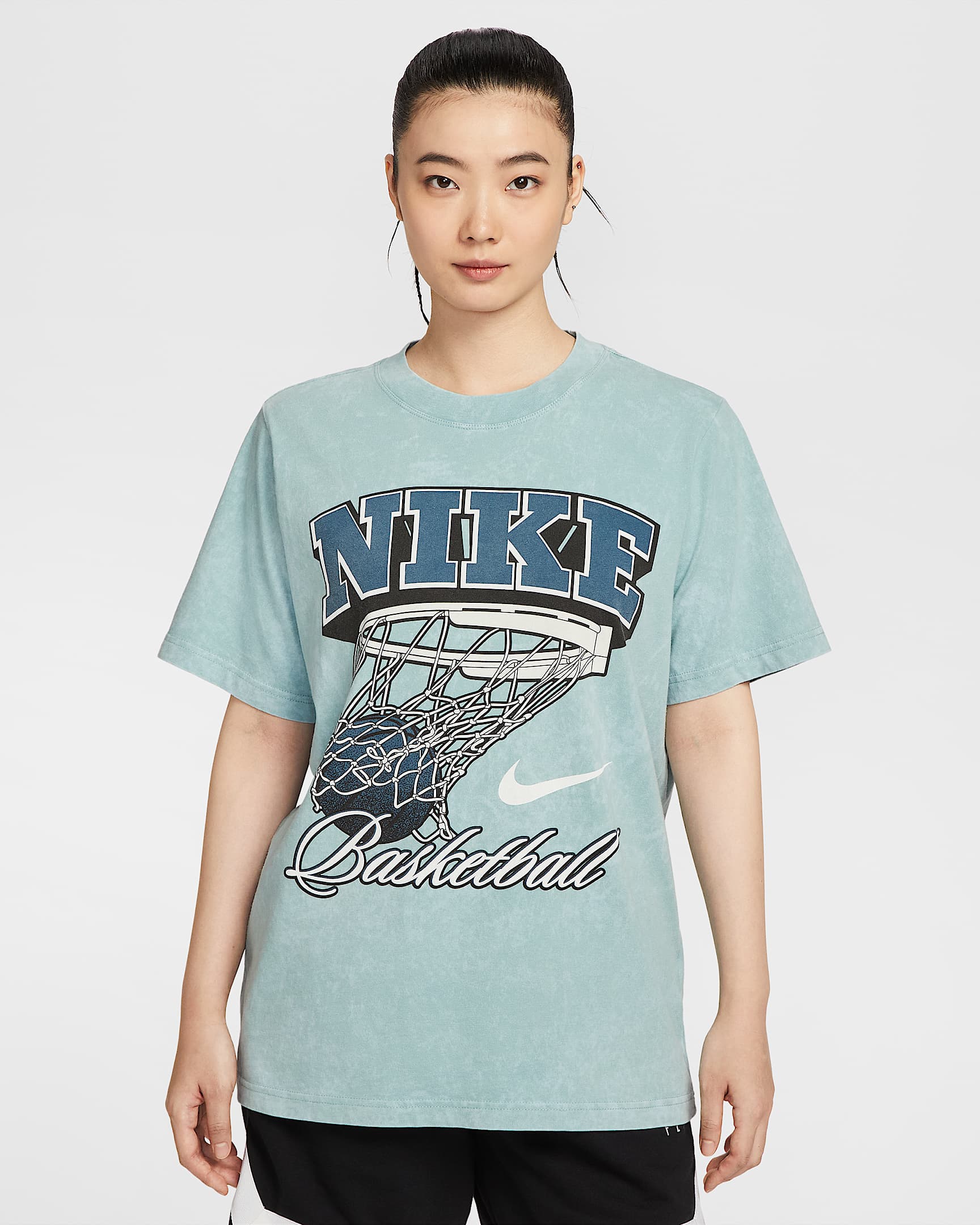 Nike 女子宽松短袖篮球T恤 - 大炮灰