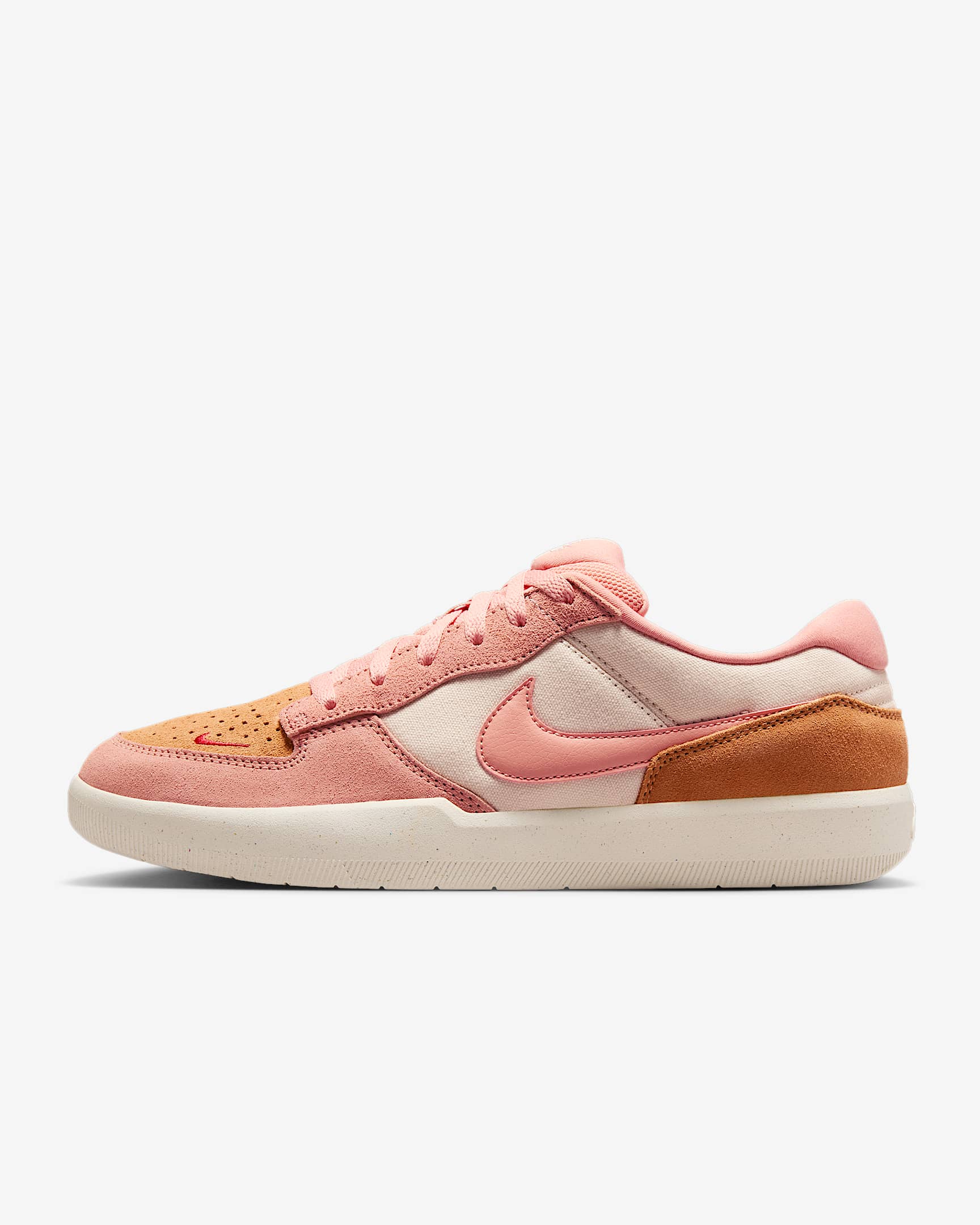Nike SB Force 58 男/女滑板鞋 - 淡象牙白/月亮铜/橡皮浅褐/杏黄粉
