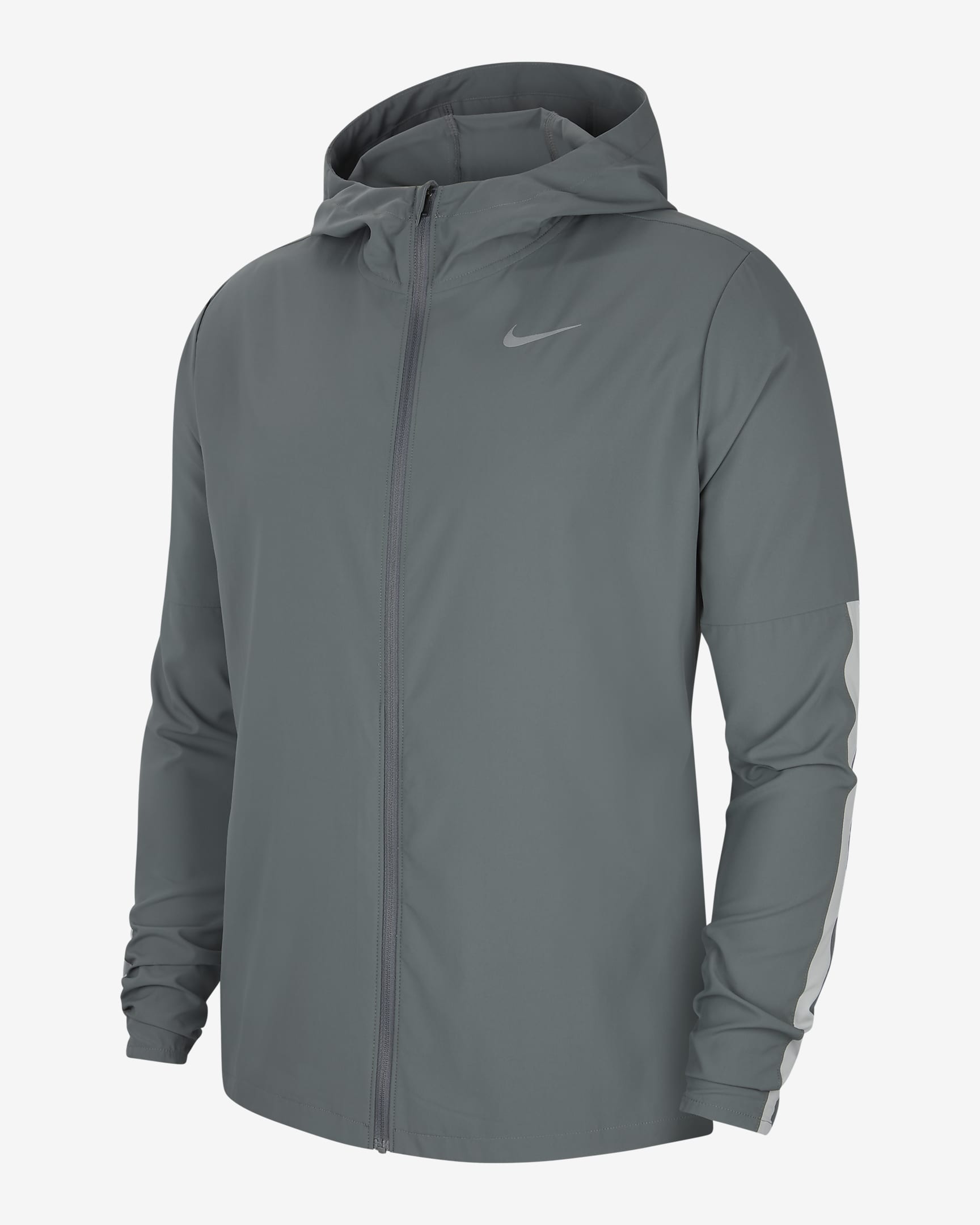 Nike Run Stripe 男子梭织跑步夹克速干反光细节 - 烟灰/雾灰