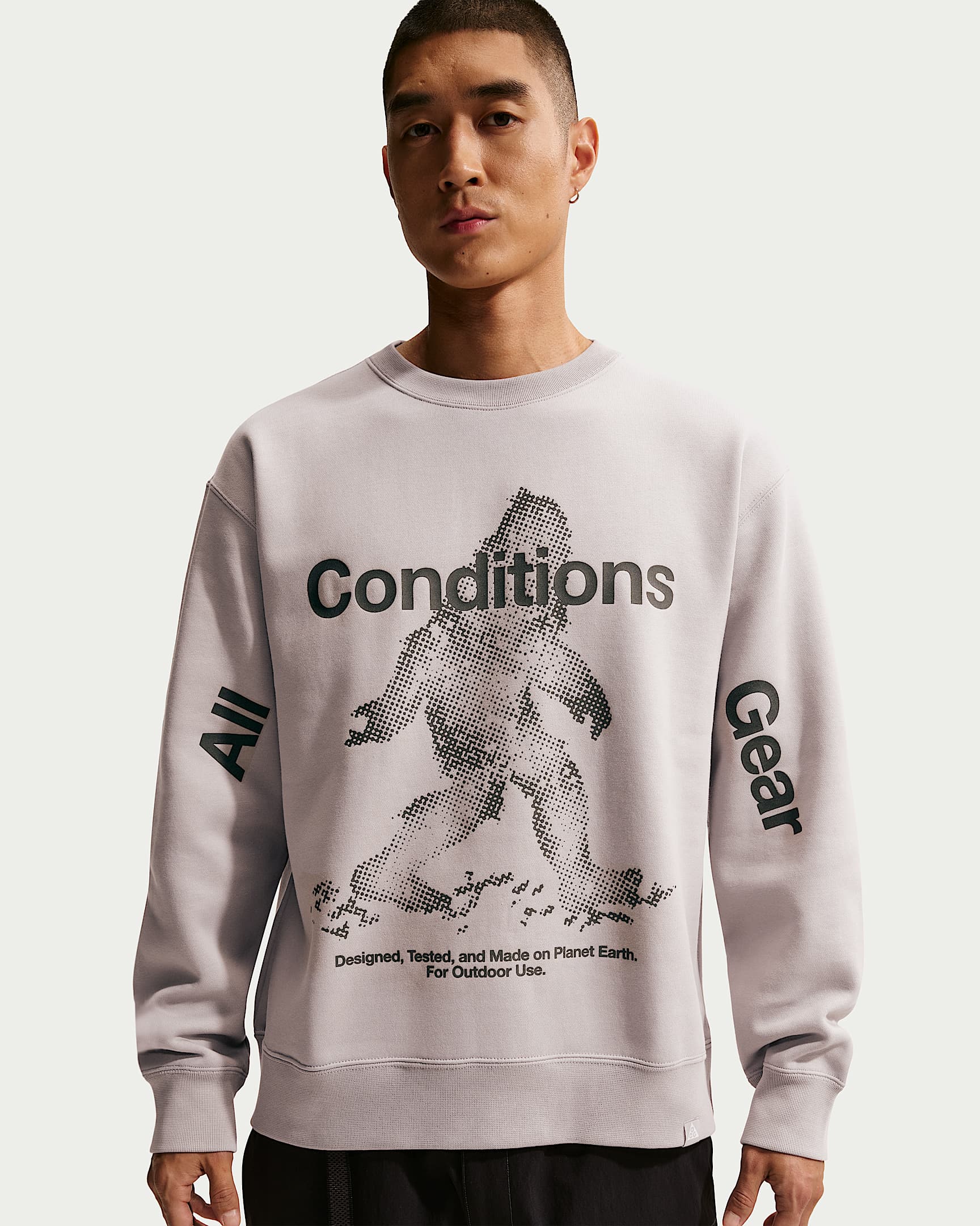 Nike ACG "Tuff Fleece" Therma-FIT 男子拒水加绒套头圆领运动衫 - 大学灰