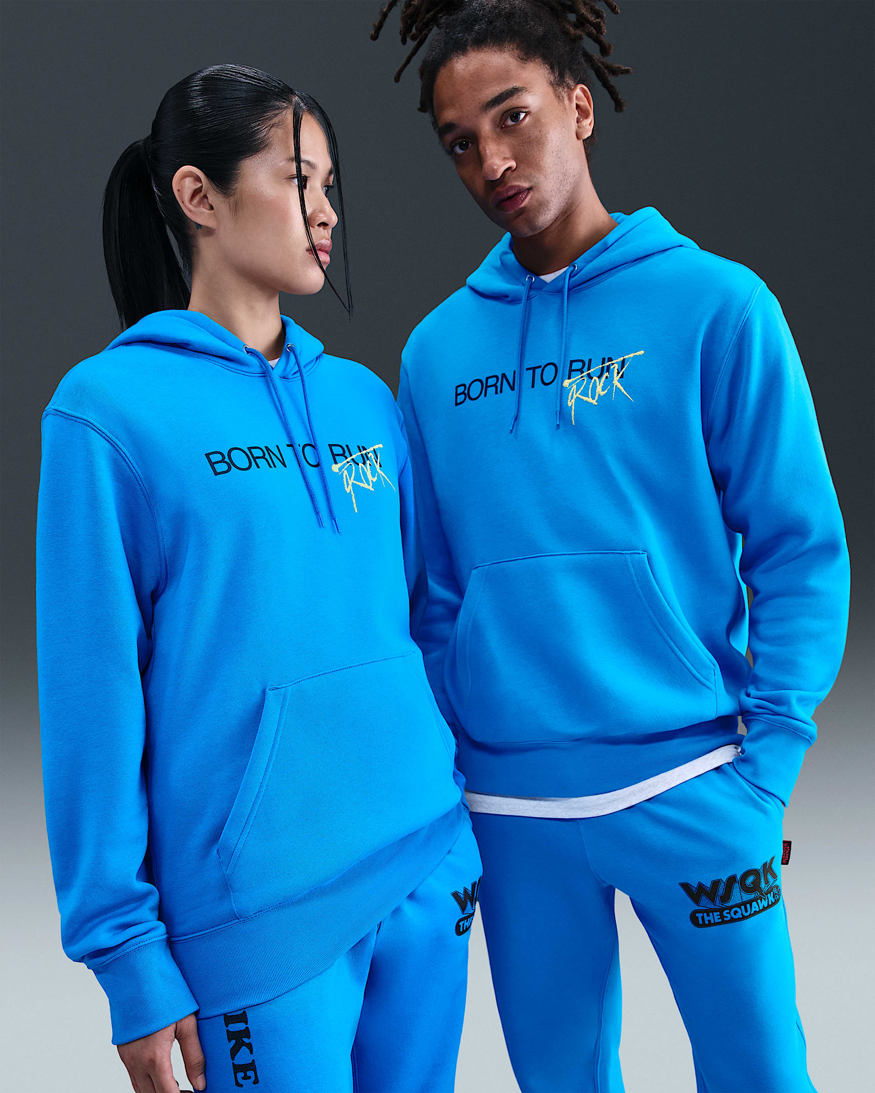 Nike x Stranger Things 怪奇物语系列男子加绒套头连帽衫 - 浅清透蓝/浅清透蓝