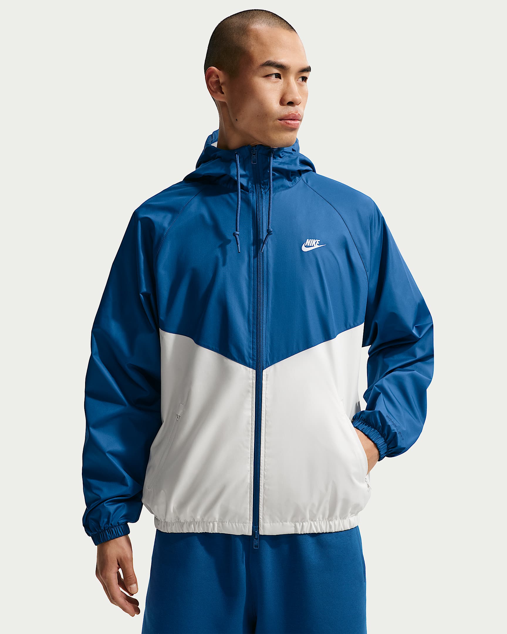 Nike Windrunner 男子防风拒水衬里夹克 - 庭蓝/帆白/帆白