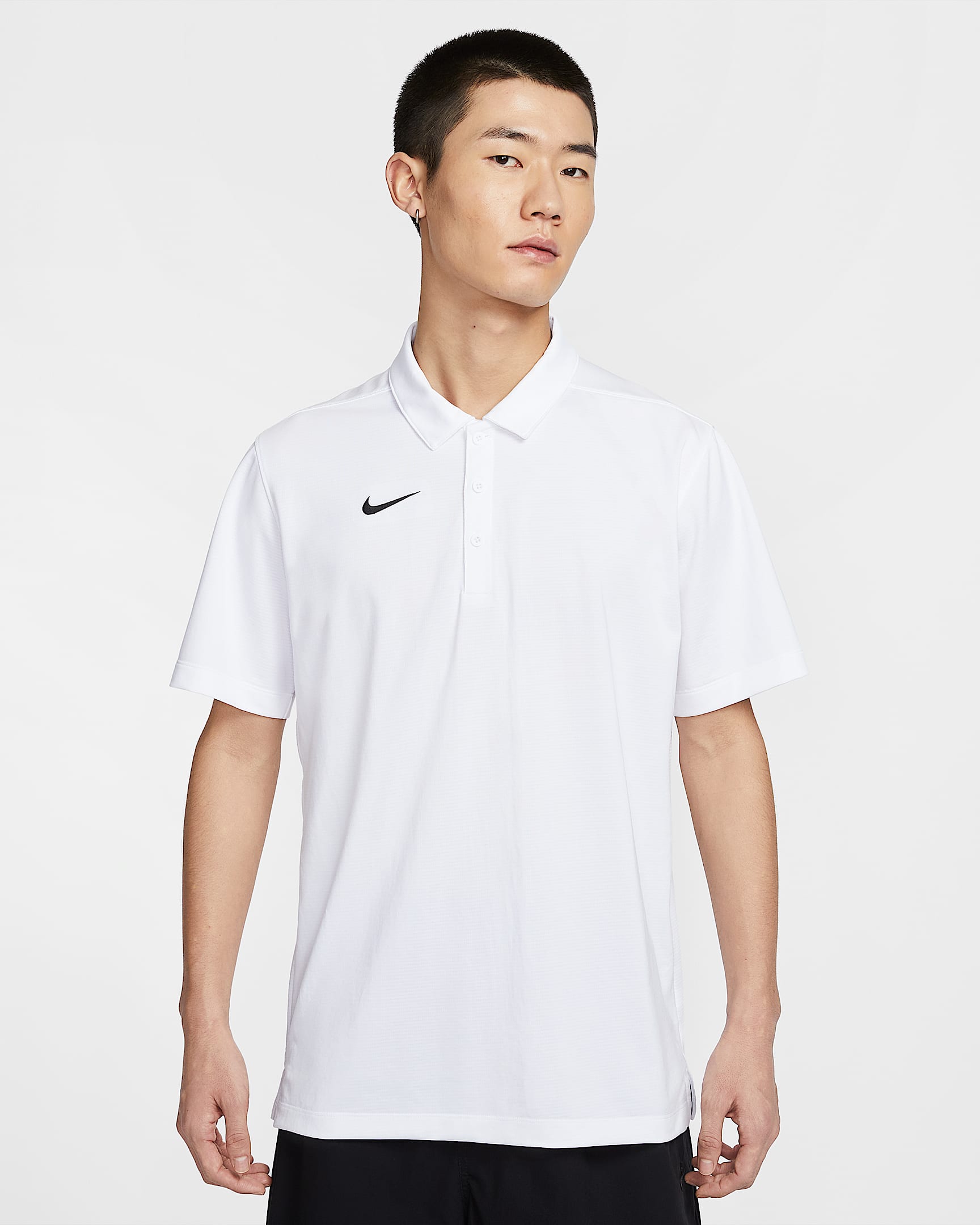 Nike Dri-FIT 男子速干翻领T恤 - 白色