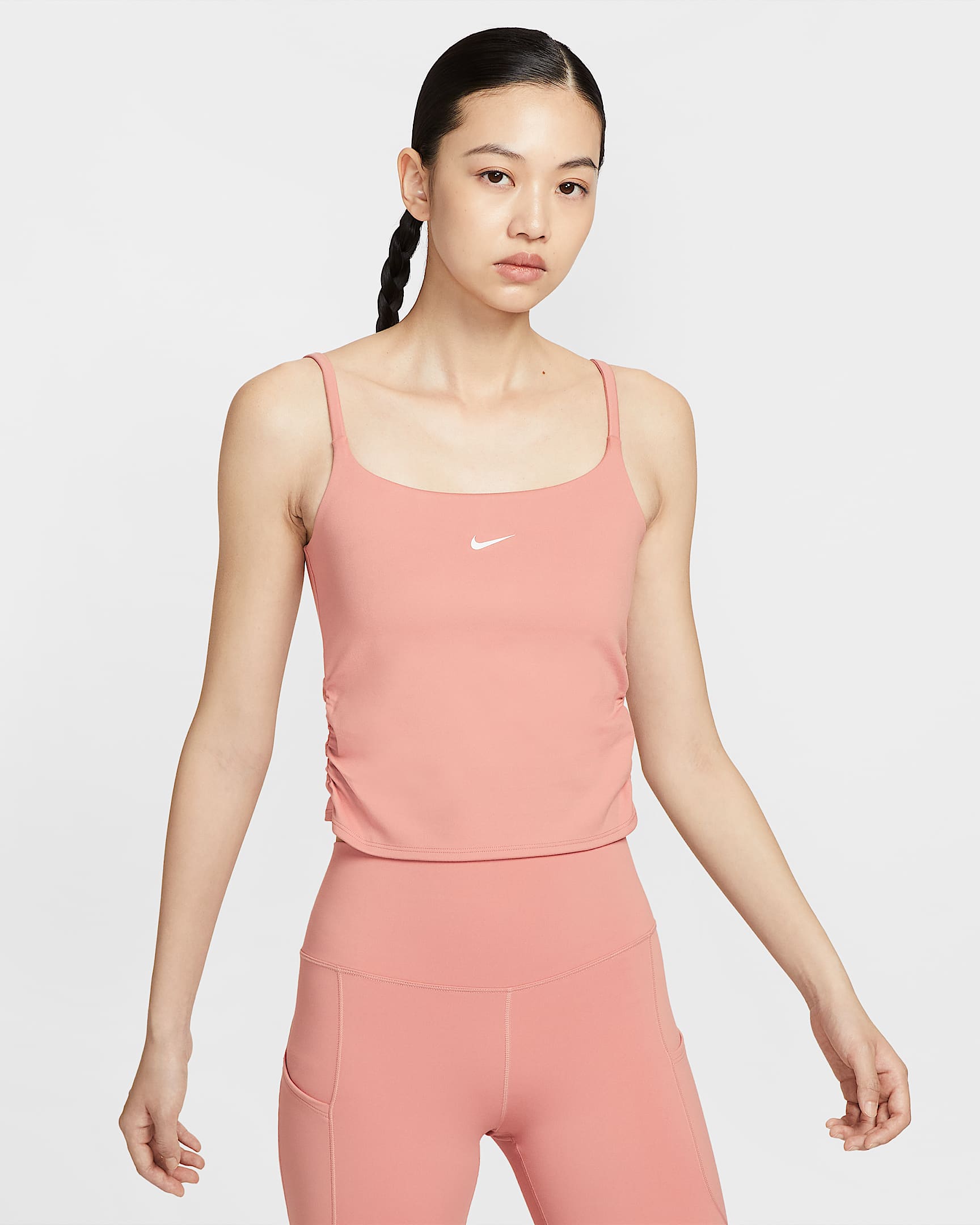 Nike One Dri-FIT 女子速干背心 - 锈粉/白色