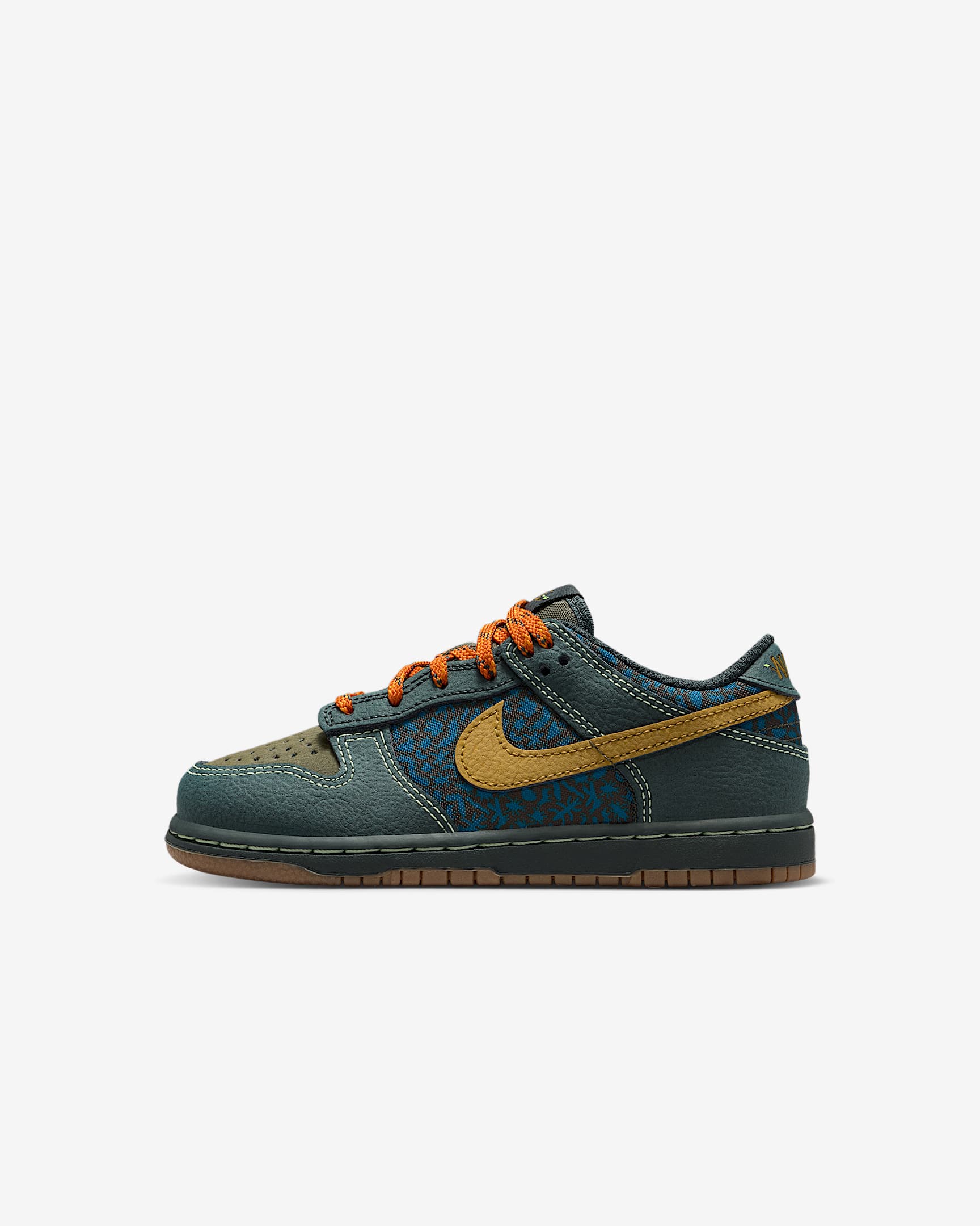 Nike Dunk Low 幼童运动鞋 - 海藻绿/军裤卡其/深渊绿/黄褐色