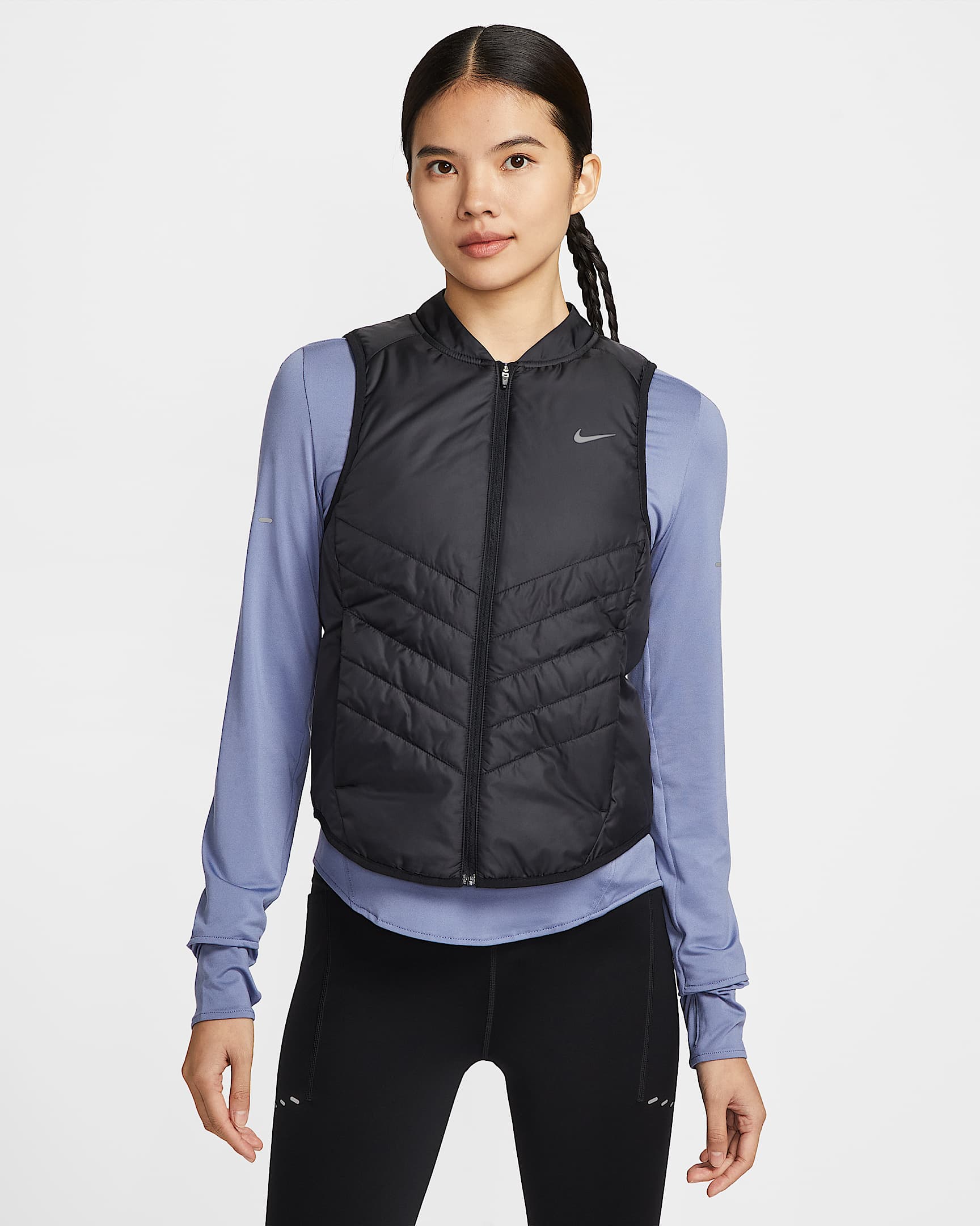 Nike Tempo Repel 女子拒水保暖跑步马甲 - 黑