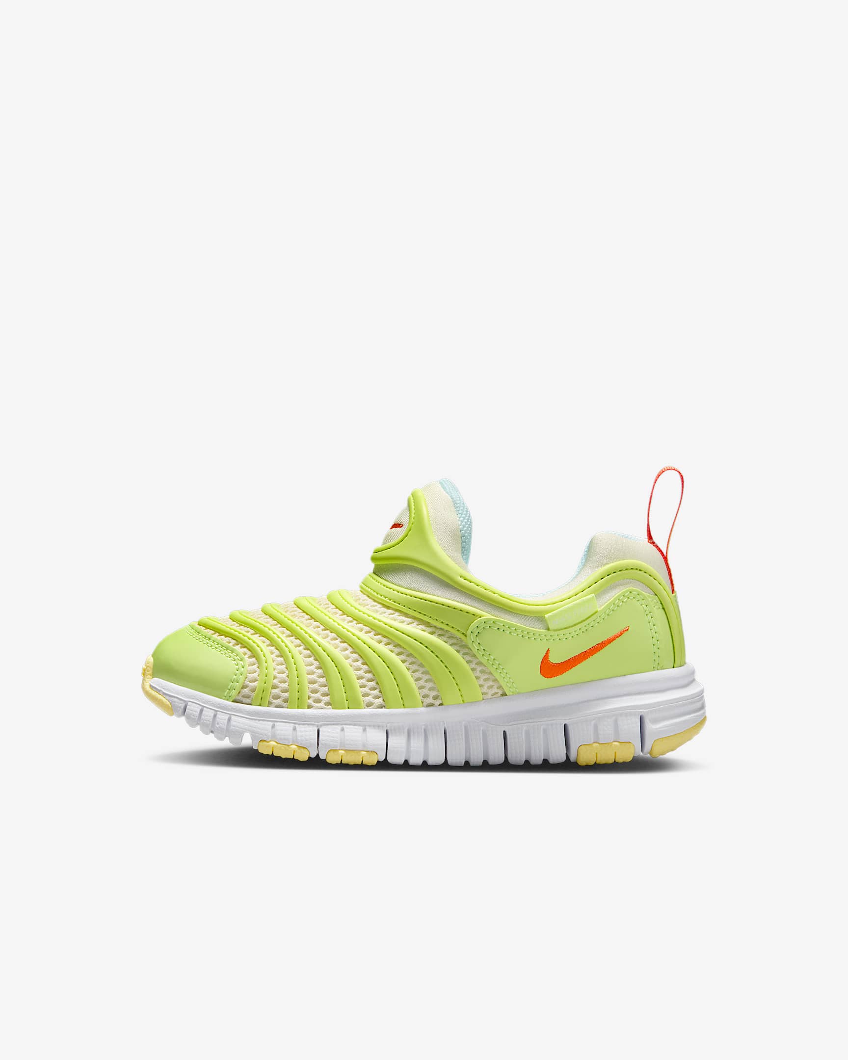 Nike Dynamo Free 耐克毛毛虫幼童运动鞋 - 椰奶色/白色/柔黄/安全橙