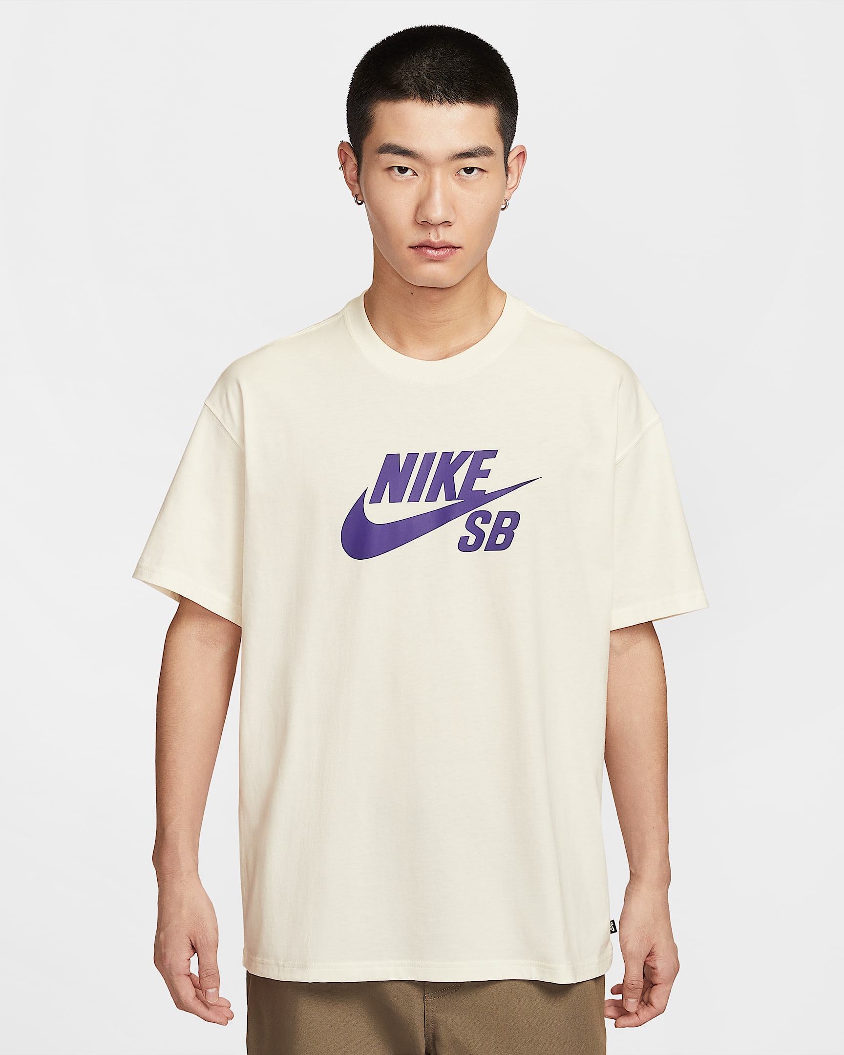Nike SB 男子滑板T恤 - 帆白