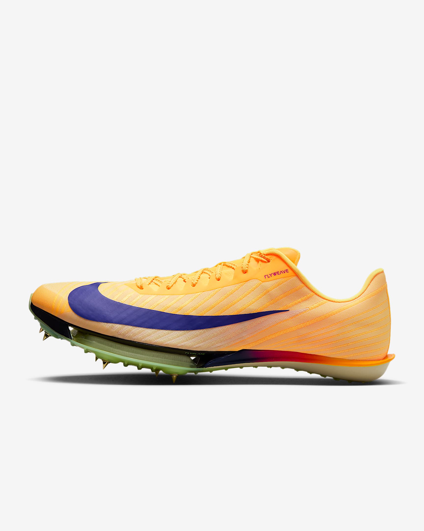 Nike Maxfly 2 男子田径钉鞋 - 脉冲柠檬黄绿/荧光冰黄/明亮紫/耀眼靛紫