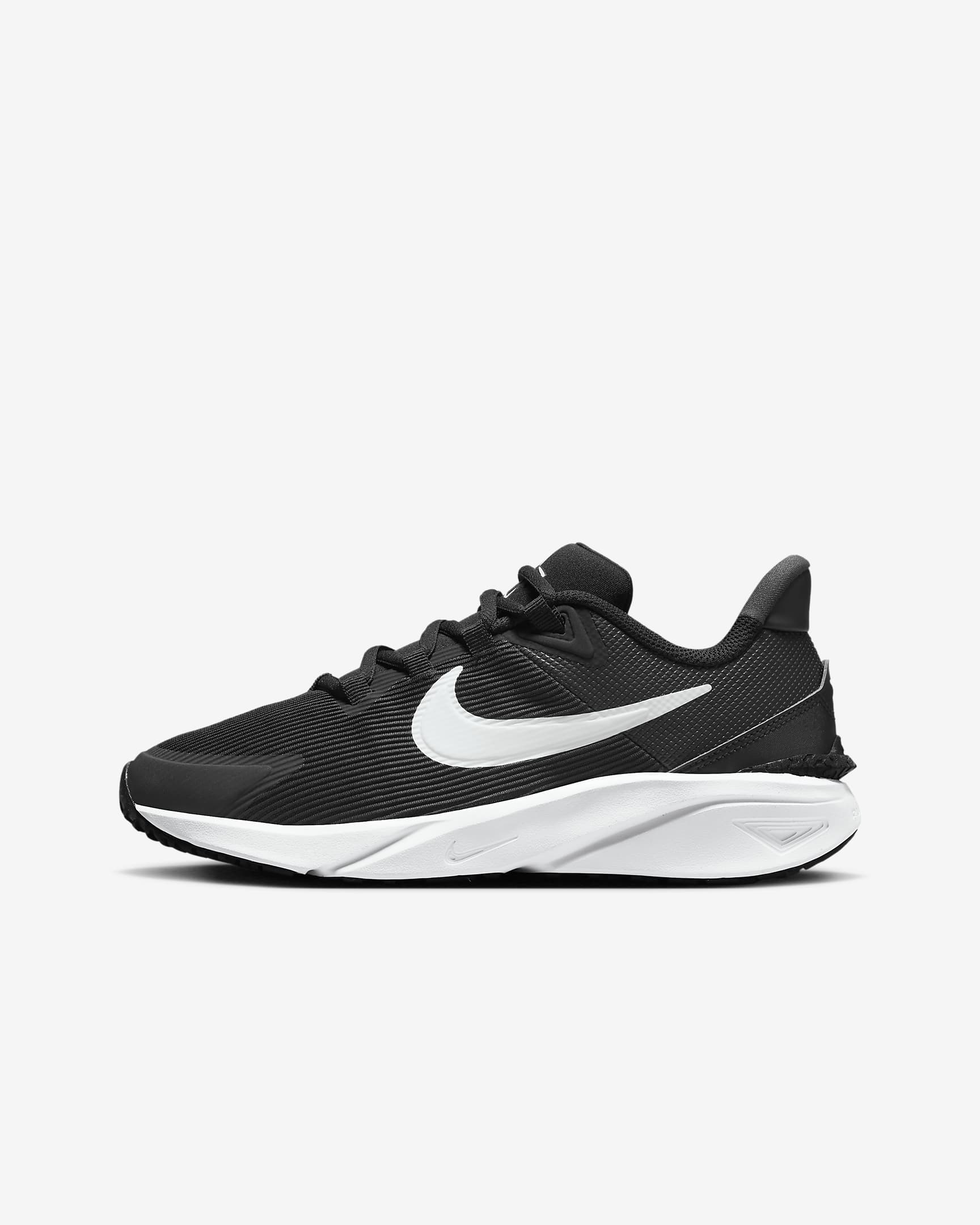 Nike Star Runner 4 耐克摘星号大童公路跑步鞋 - 黑/煤黑/白色